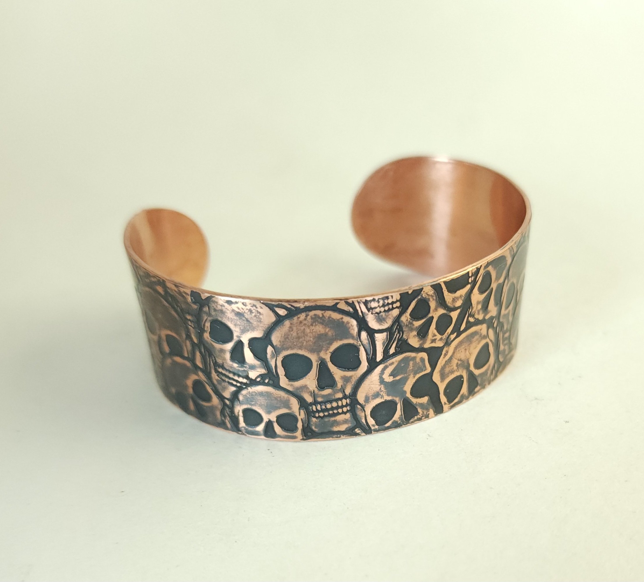 Gothic Copper Skull Cuff
