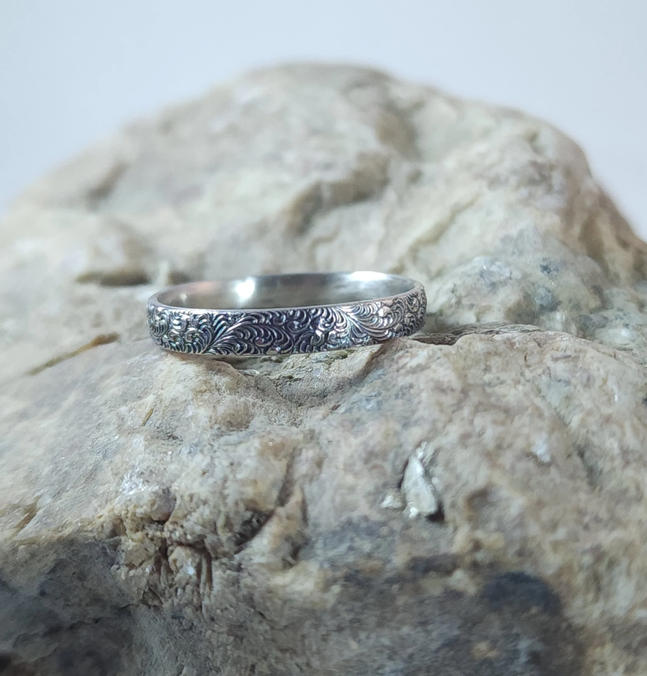 Feathers Sterling Silver Stacking Ring
