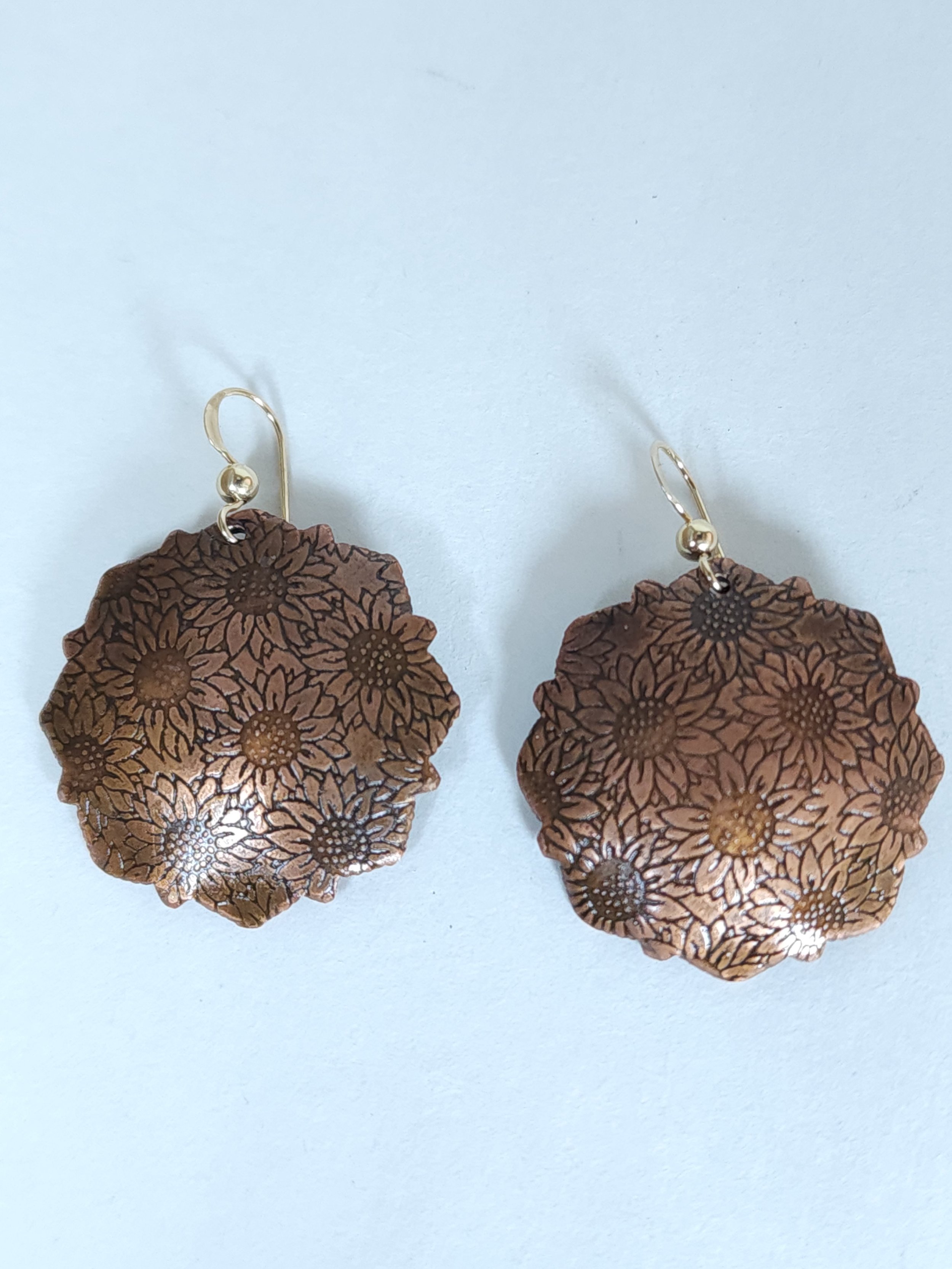 Domed sunflower earrings 1.jpg