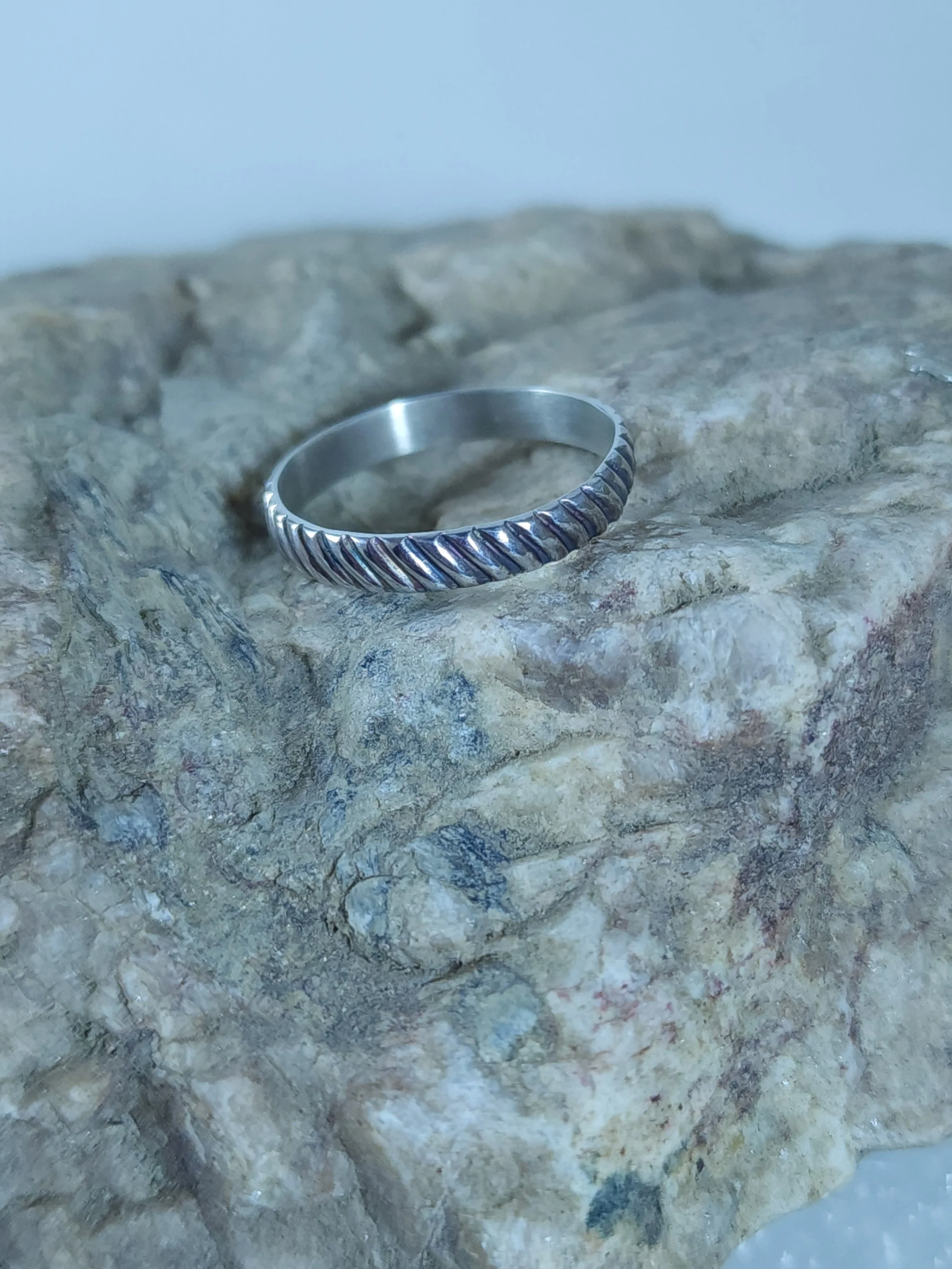Crosscurrent Sterling Silver Stacking Ring