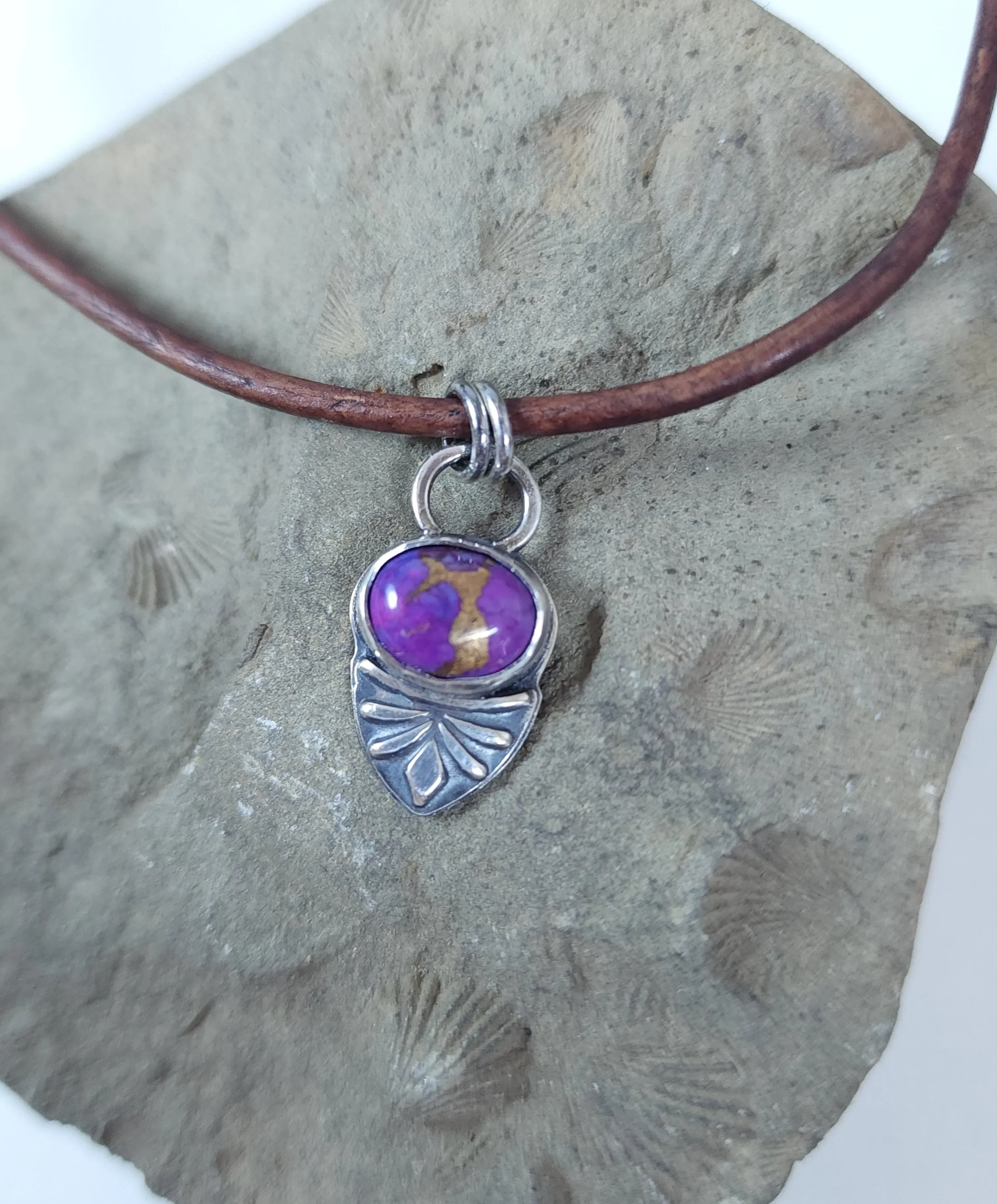 Purple turquoise copper necklace  5.jpg