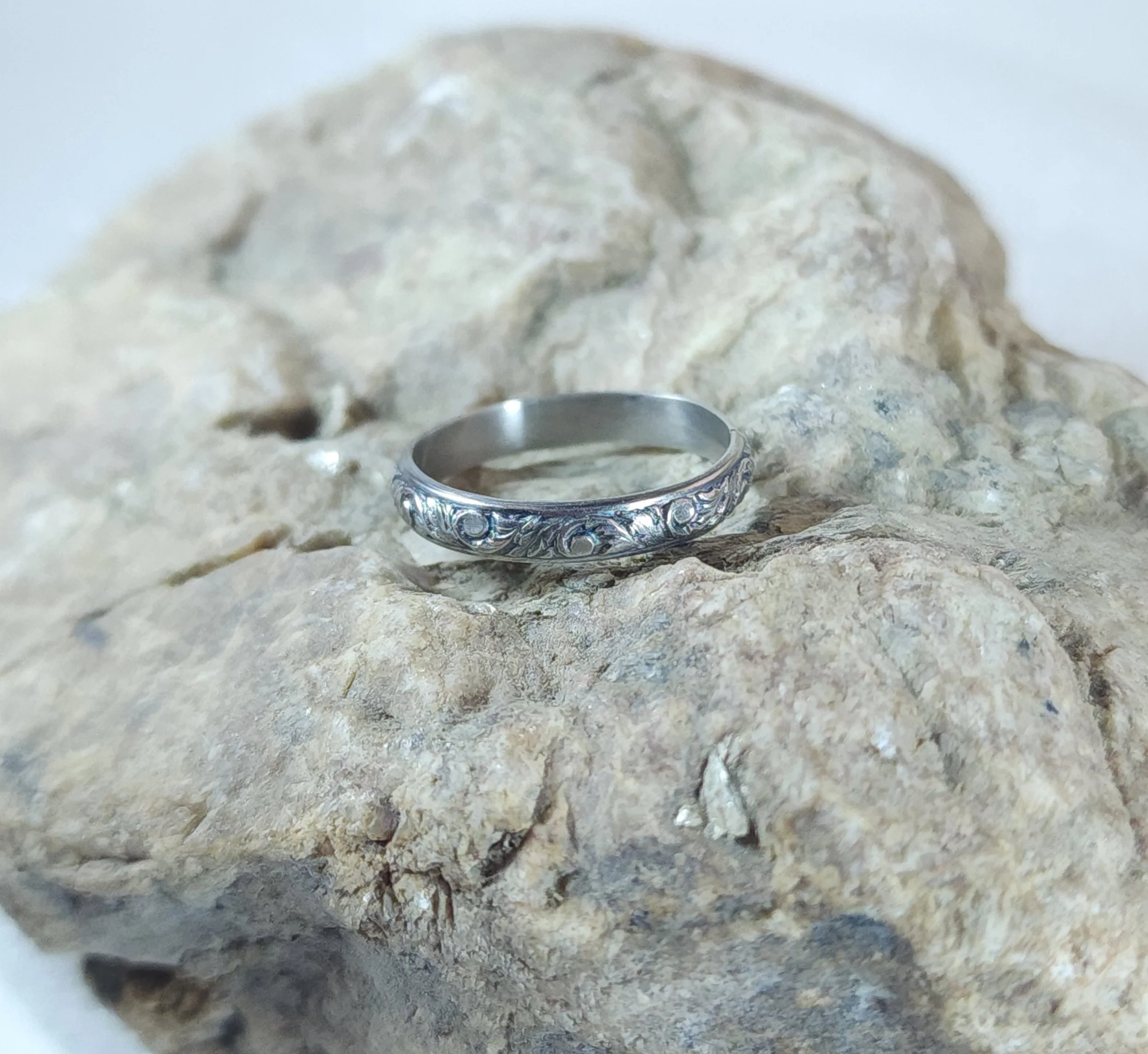 Scrolling Vine Sterling Silver Stacking Ring