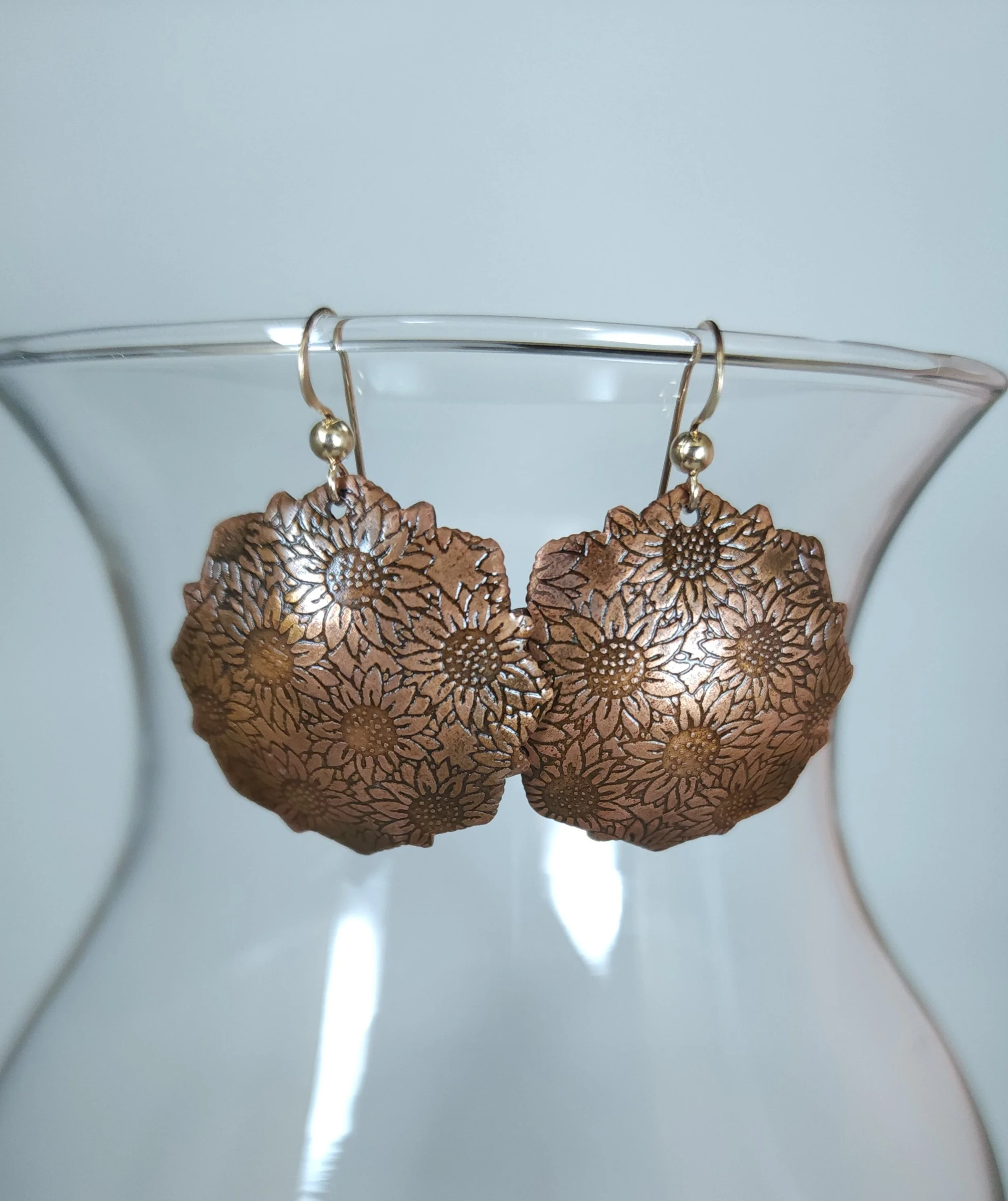 Domed sunflower earrings 4.jpg