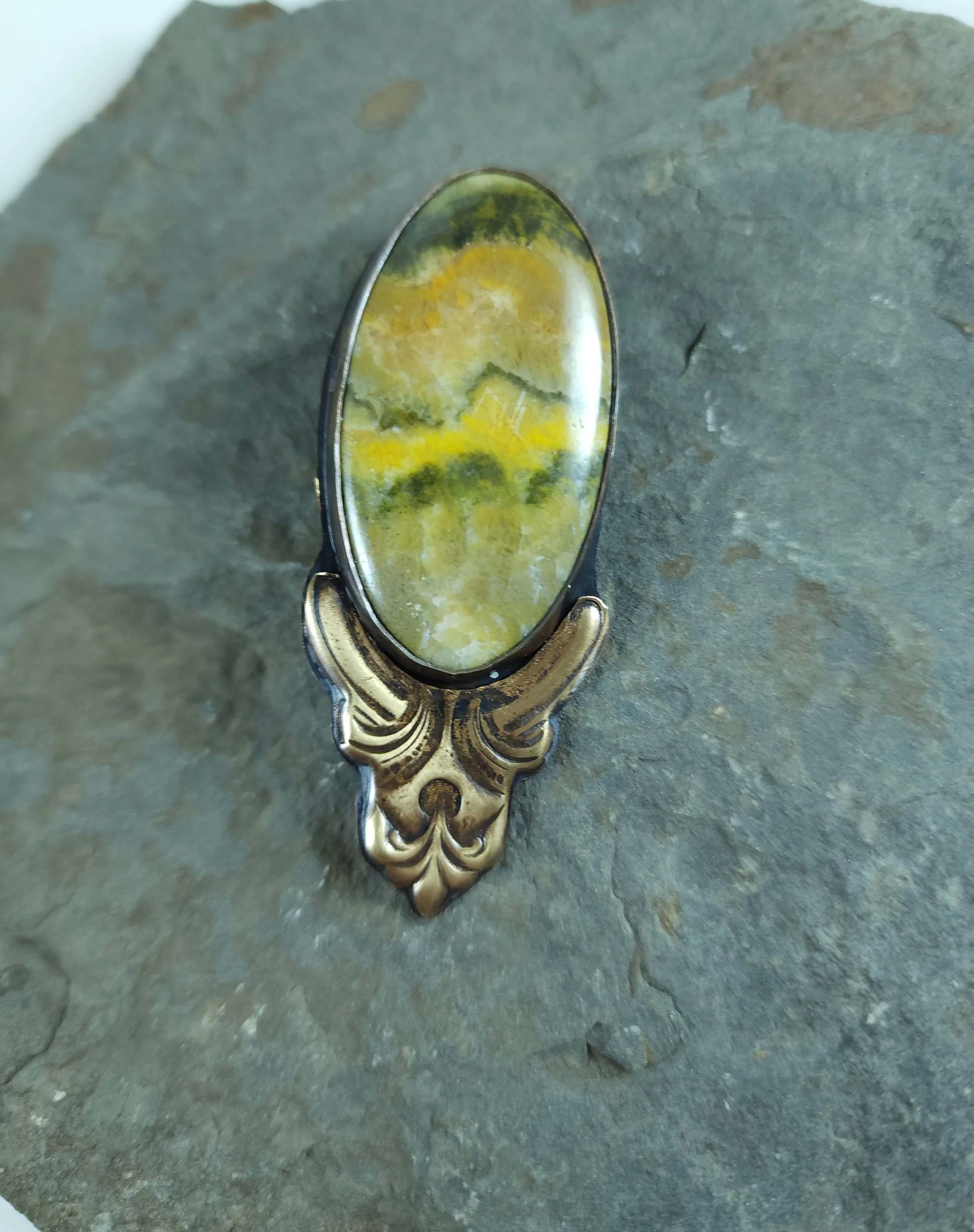 Bumblebee jasper ponytail holder 1.jpg