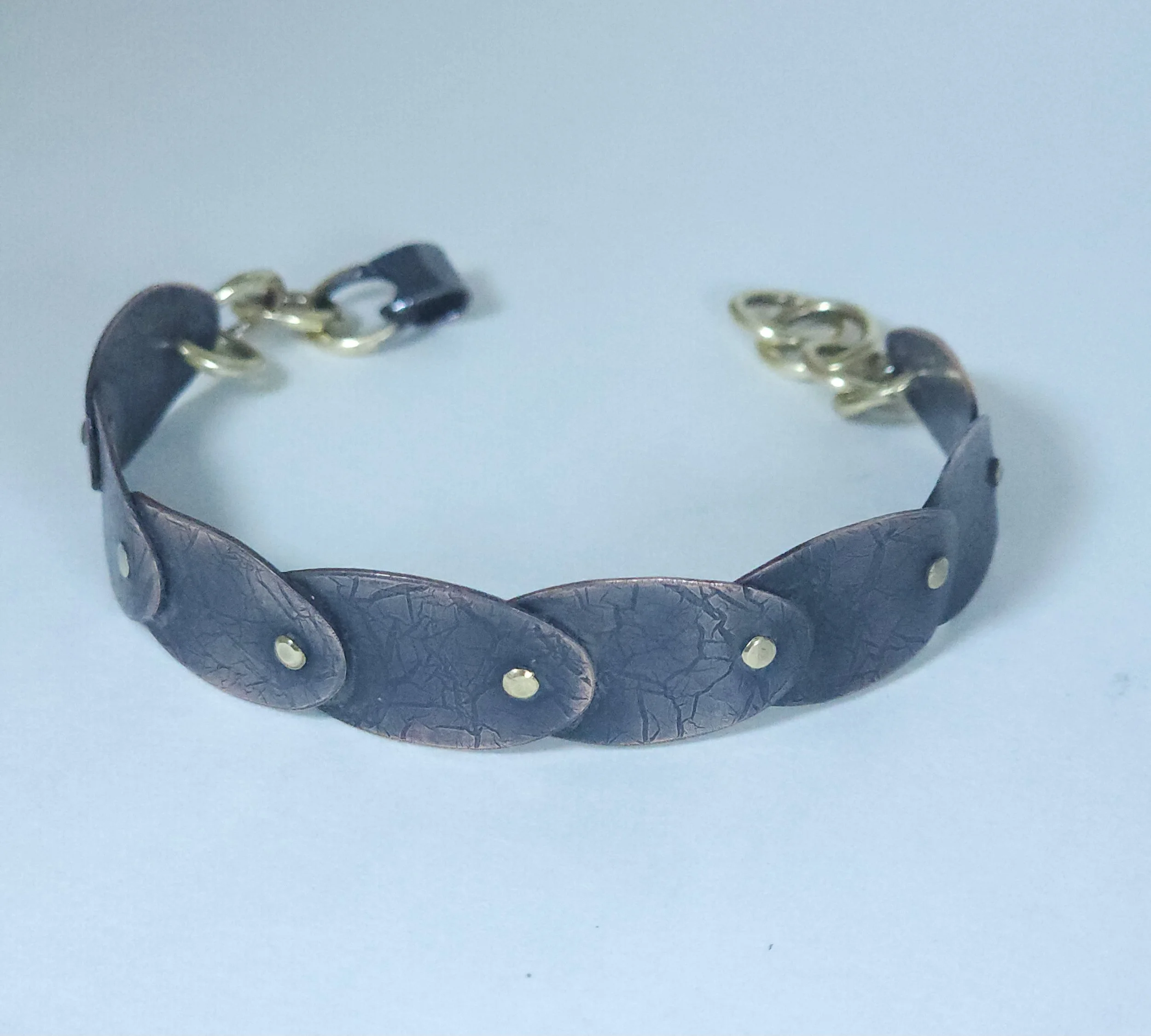 Copper Brass link bracelet 1.jpg