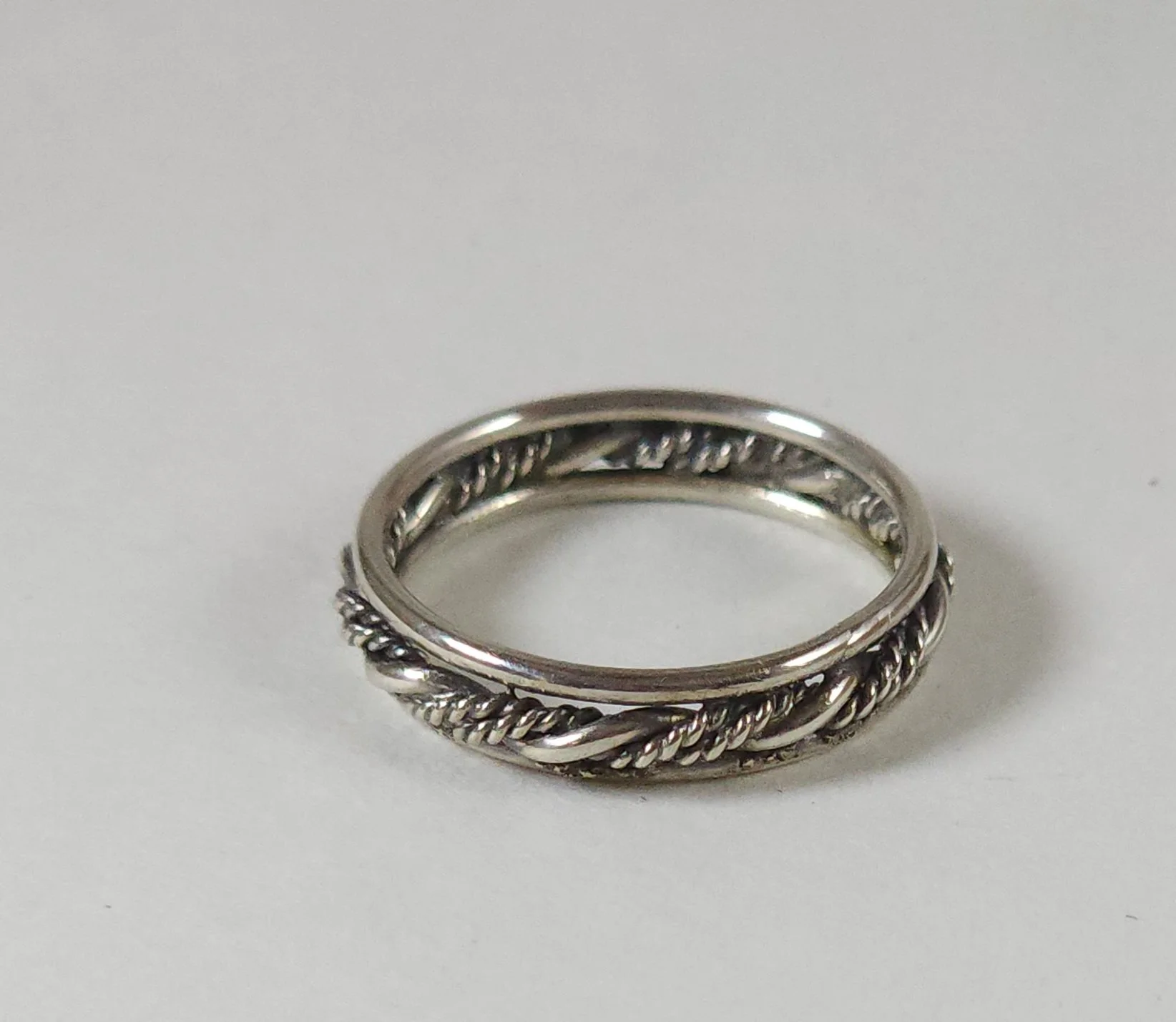 Handcrafted Sterling Silver-Triple Band Ring-Size 8.5