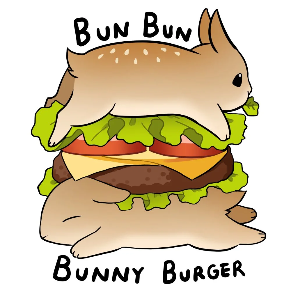 Bun Bun Bunny Burger Magnet