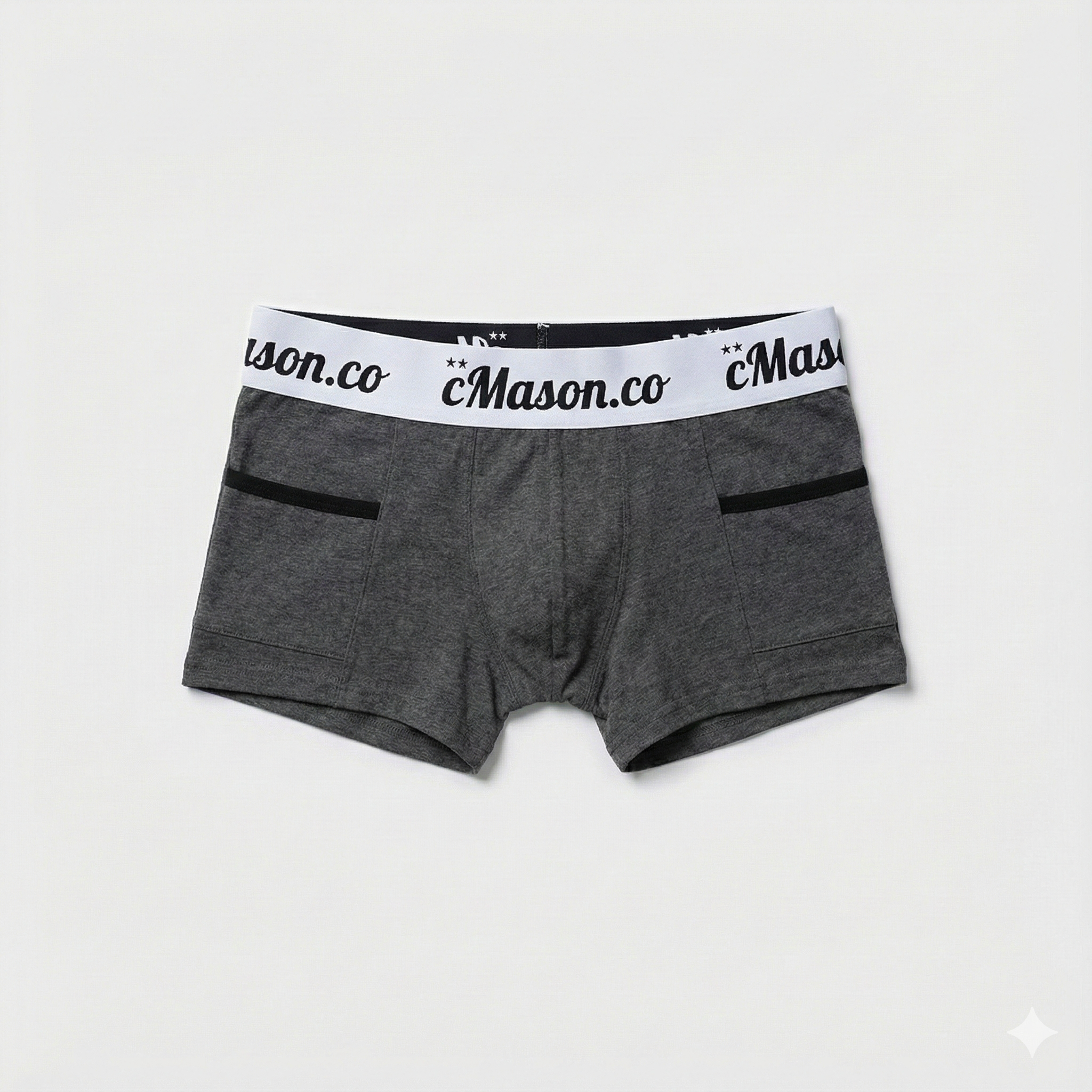 100% Organic Pima Cotton - Grey / Black / Front Pocket