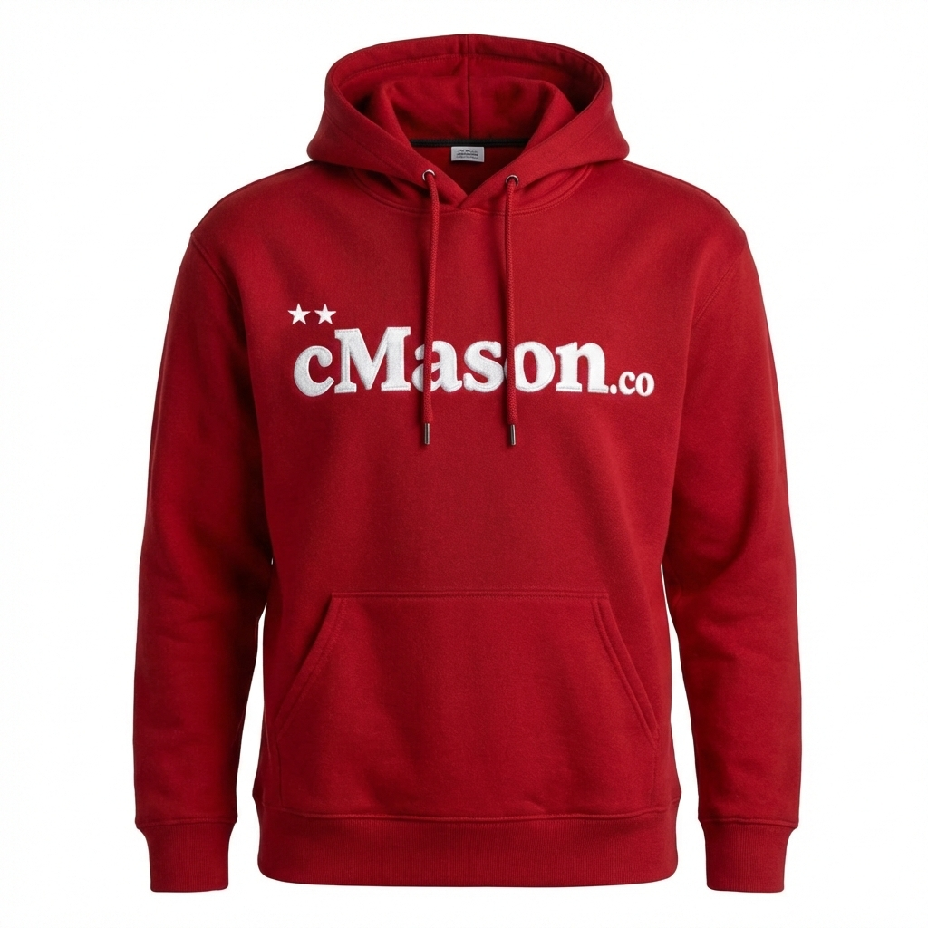 100% Organic - Entice Hoodie - Red | White