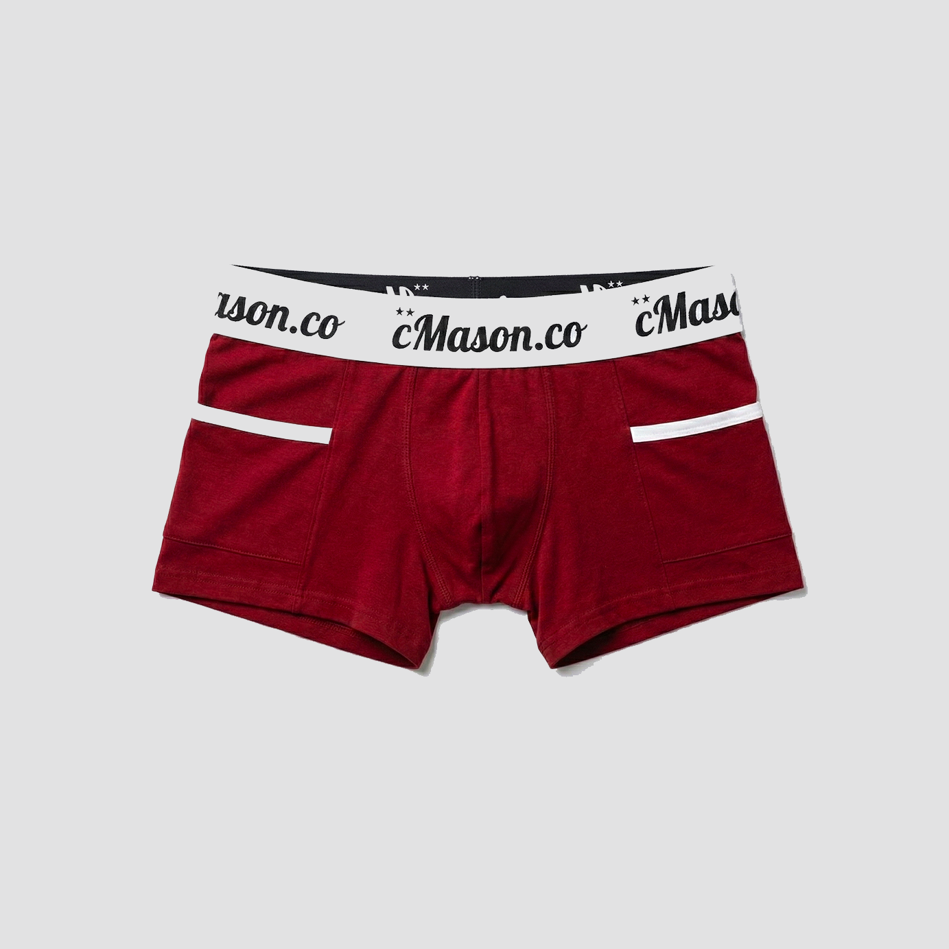 100% Organic Pima Cotton - Red / White / Front Pocket