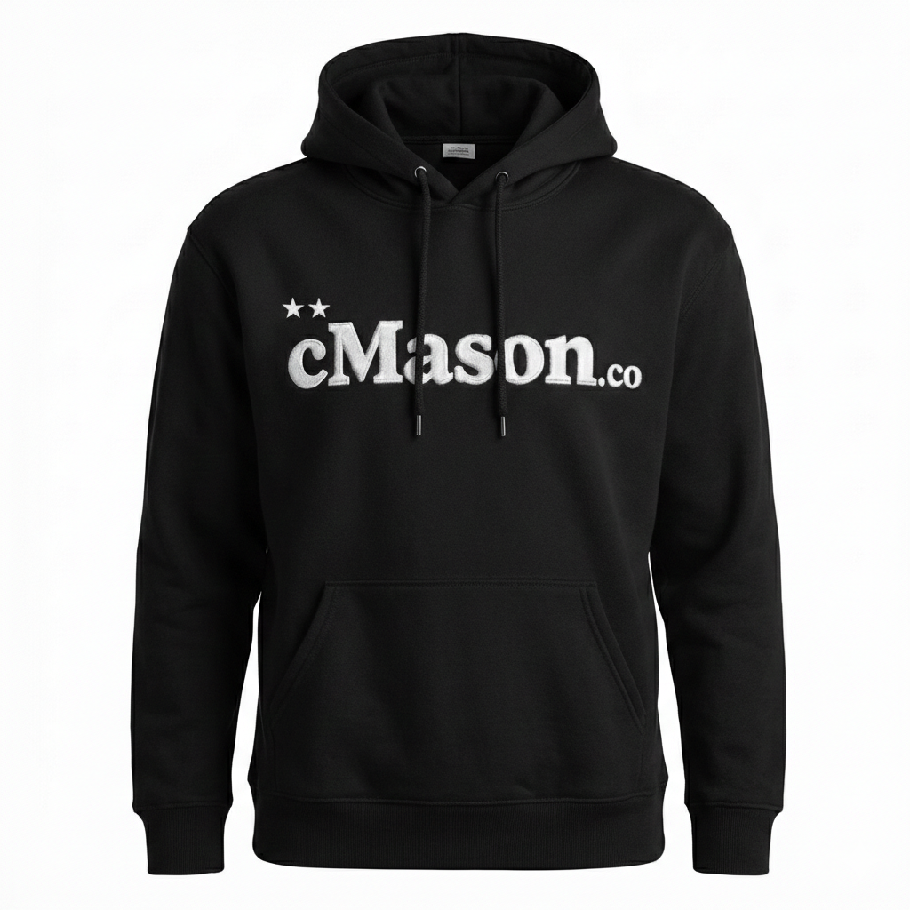 100% Organic - Entice Hoodie - Black | White