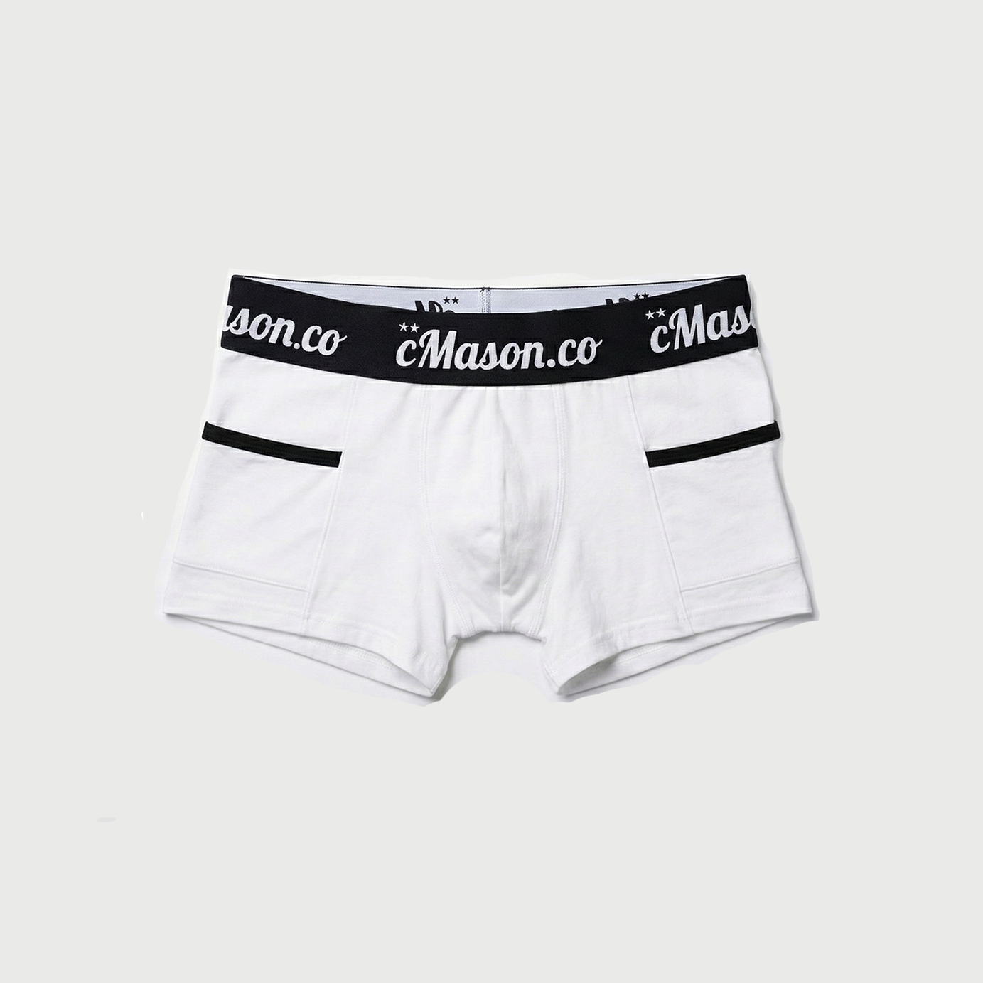 100% Organic Pima Cotton - White / Black / Front Pocket