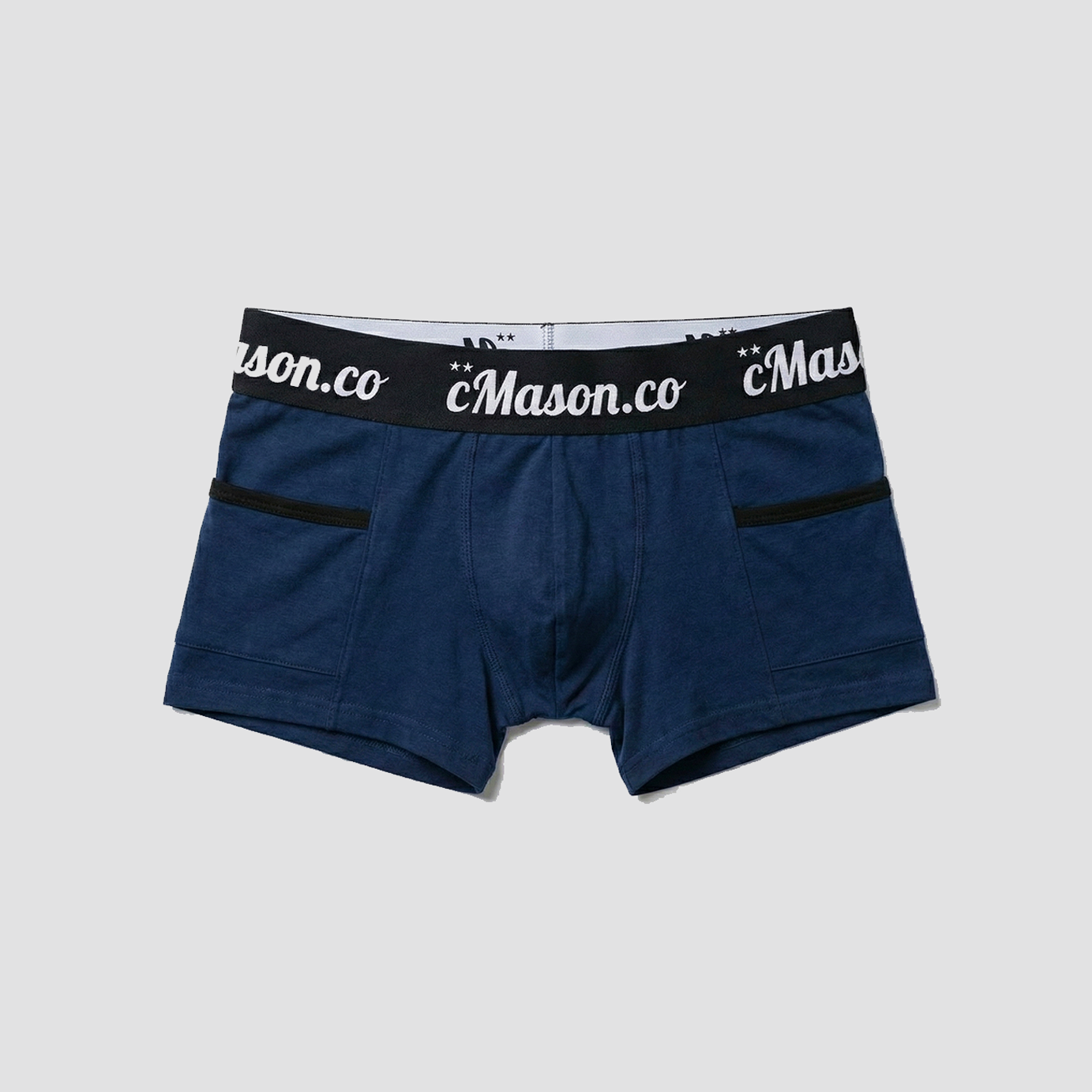 100% Organic Pima Cotton - Blue / Black / Front Pocket