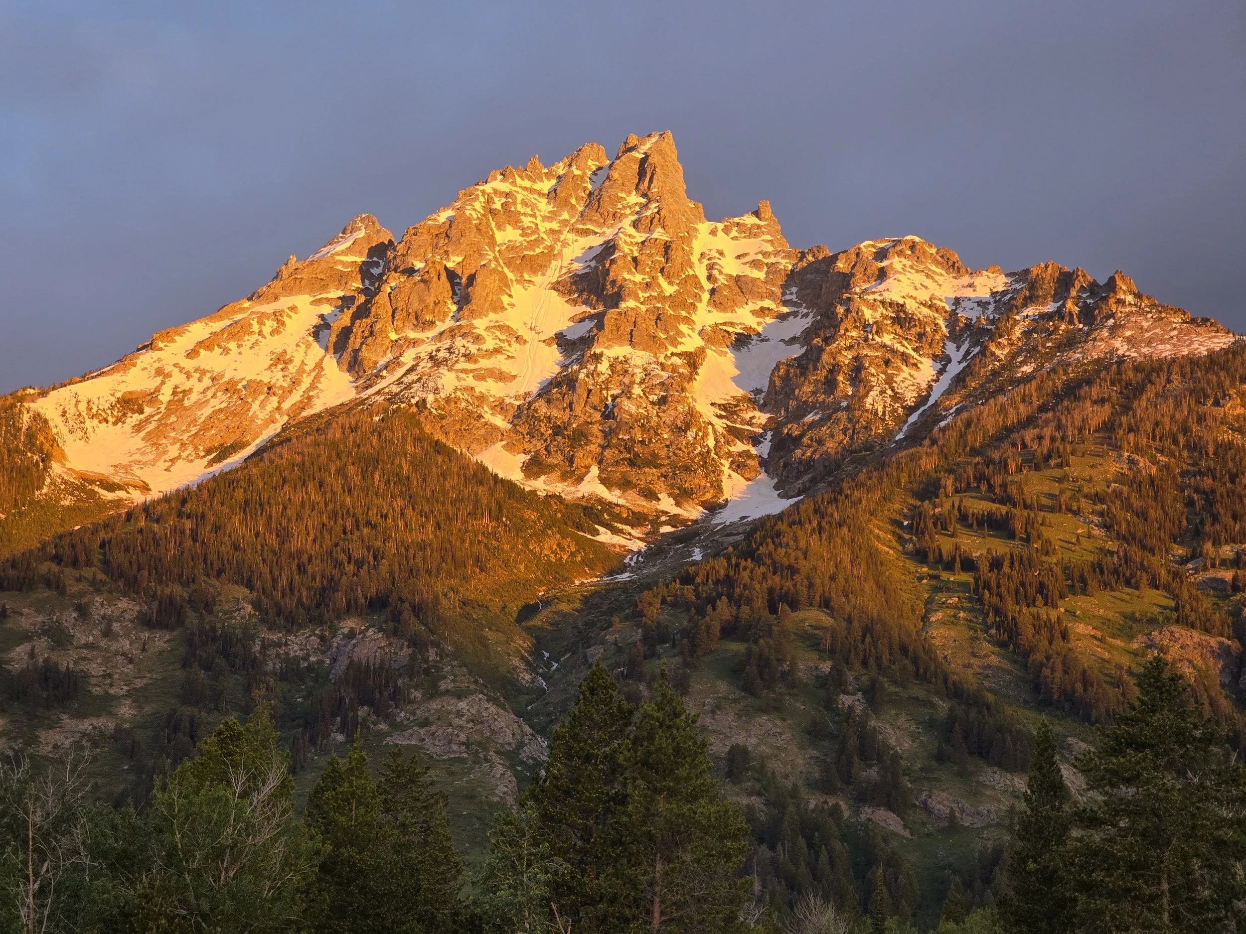 Alpenglow on the Middle Teton. July 2024.