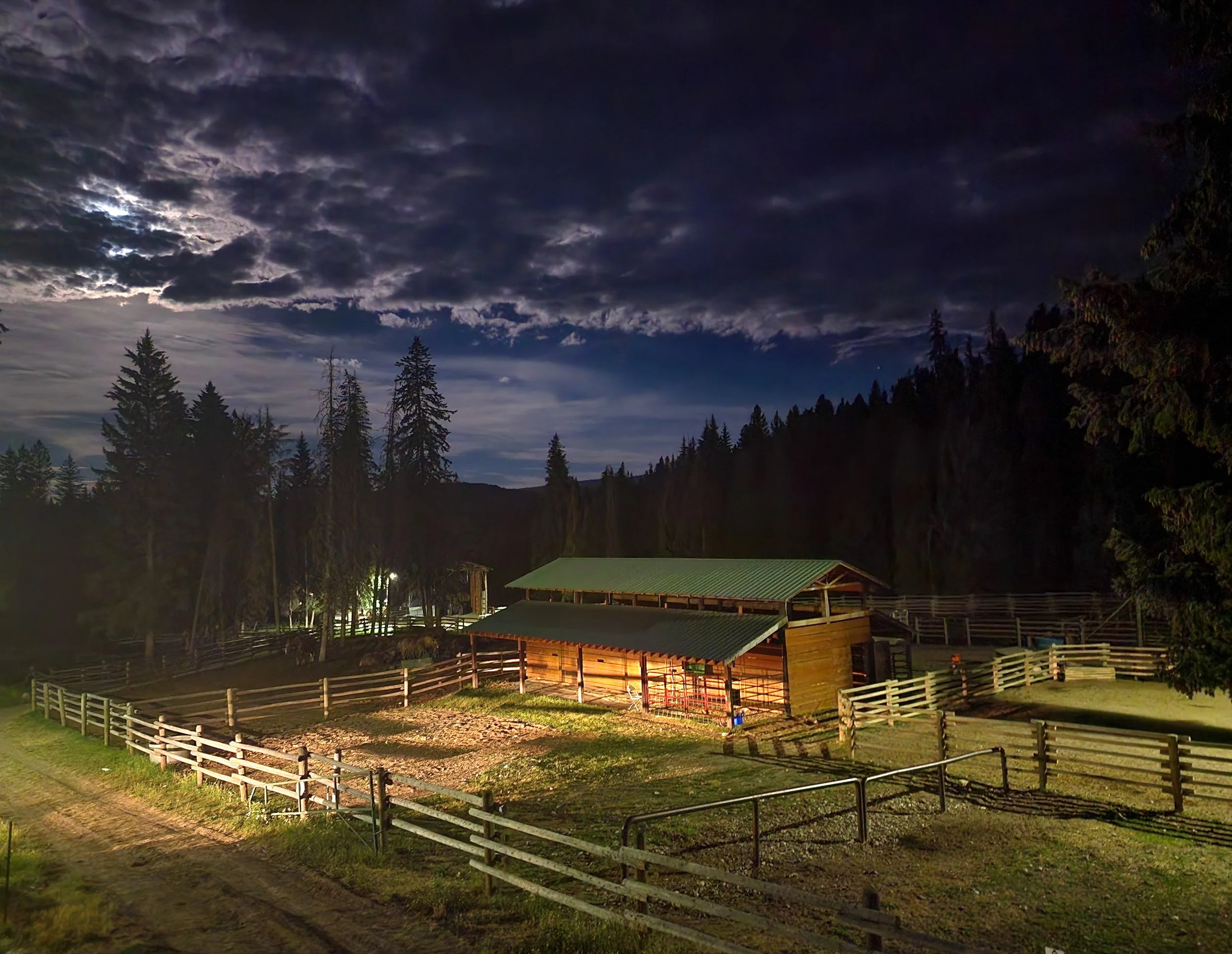 Moonlight over the Barn. August 2022.