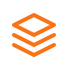 Stacked layers icon in orange