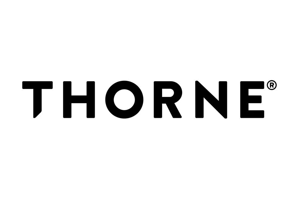 The logo for Thorne, a brand or company name, displayed in black text on a white background.