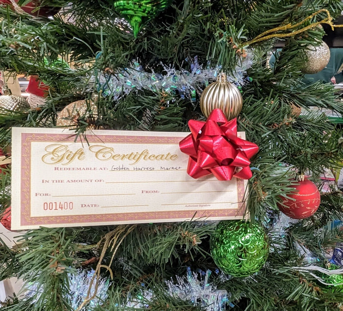 Golden Harvest Gift Certificate