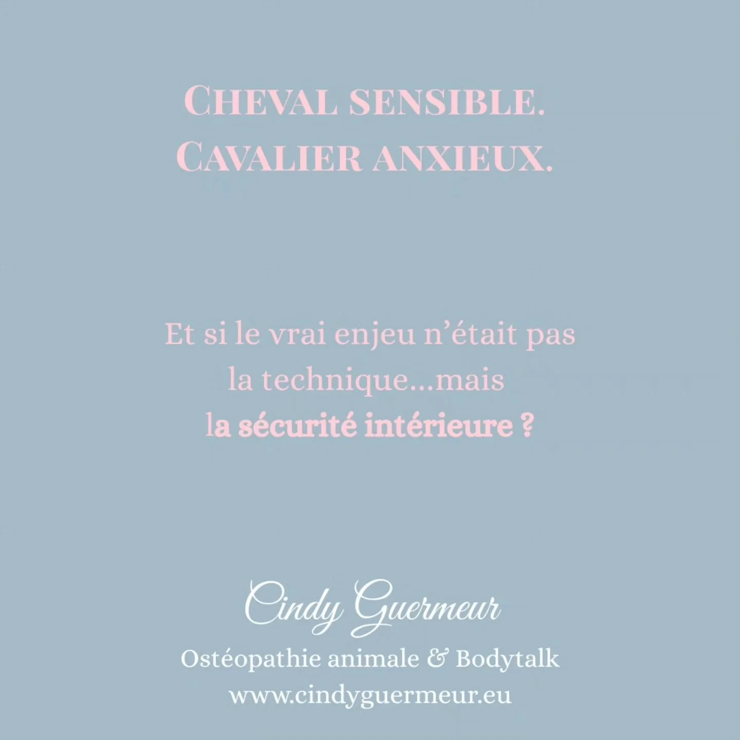 Quand le cheval est sensible, le corps parle plus fort que les mots.

Certains chevaux ressentent tout.
L&rsquo;environnement.
Les &eacute;motions.
Les micro-tensions.
L&rsquo;&eacute;tat int&eacute;rieur de leur cavalier.

Et certains cavaliers auss