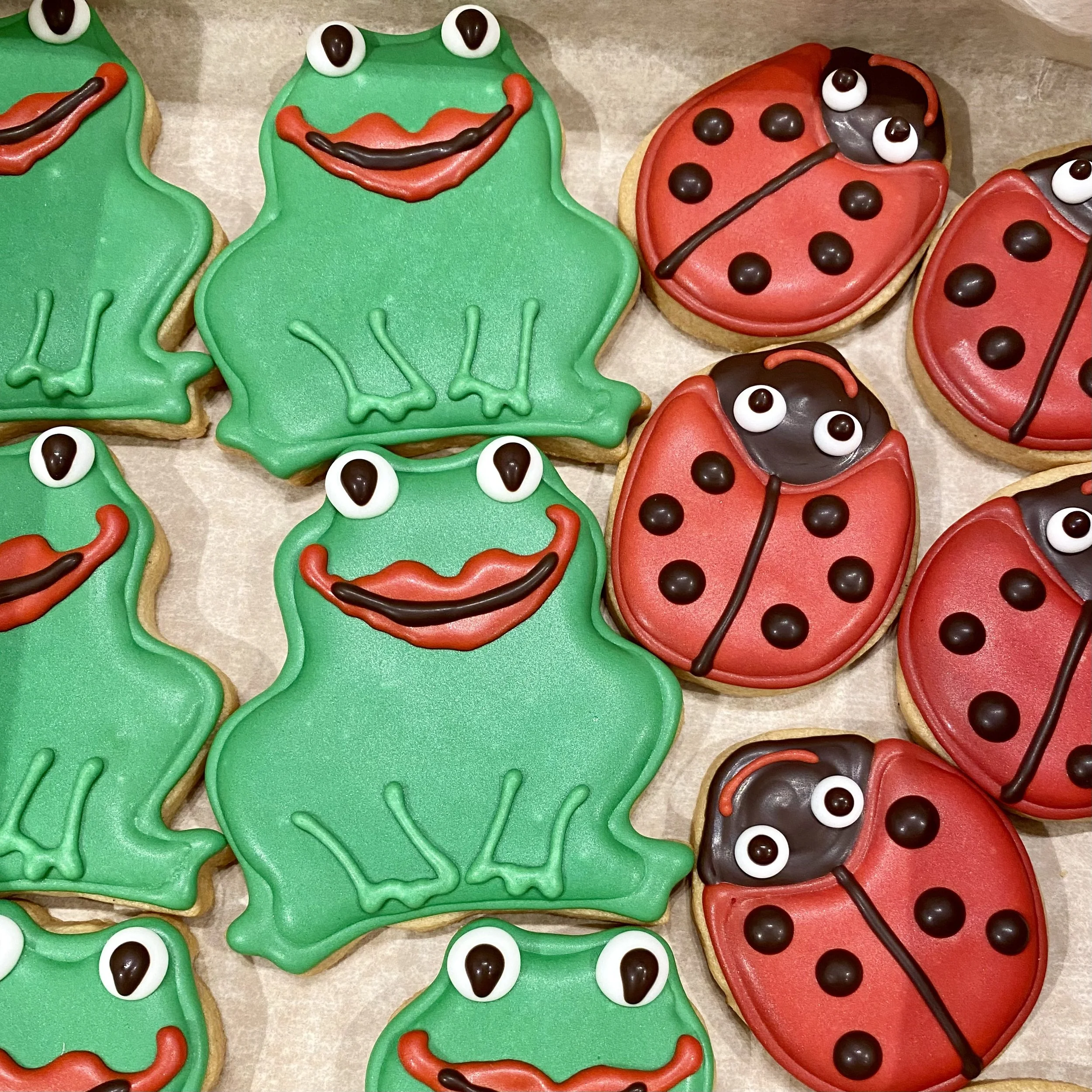 Frog Rock & Ladybug cookies at Blackbird Bakery on Winslow Way, BI
