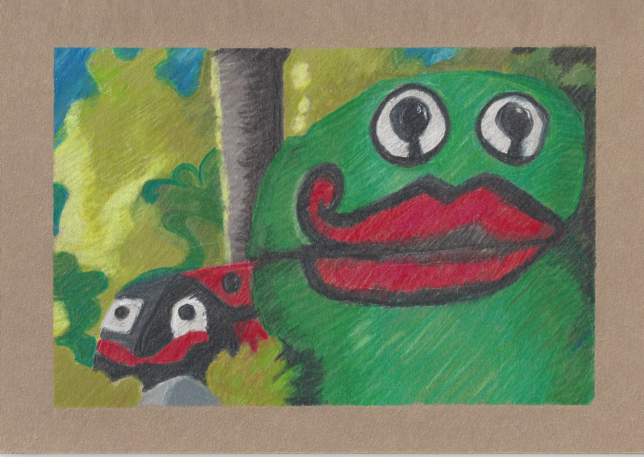 Frog Rock & Ladybug — Postcard