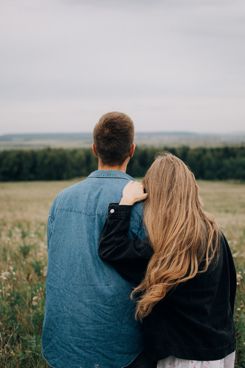 couple standing in nature