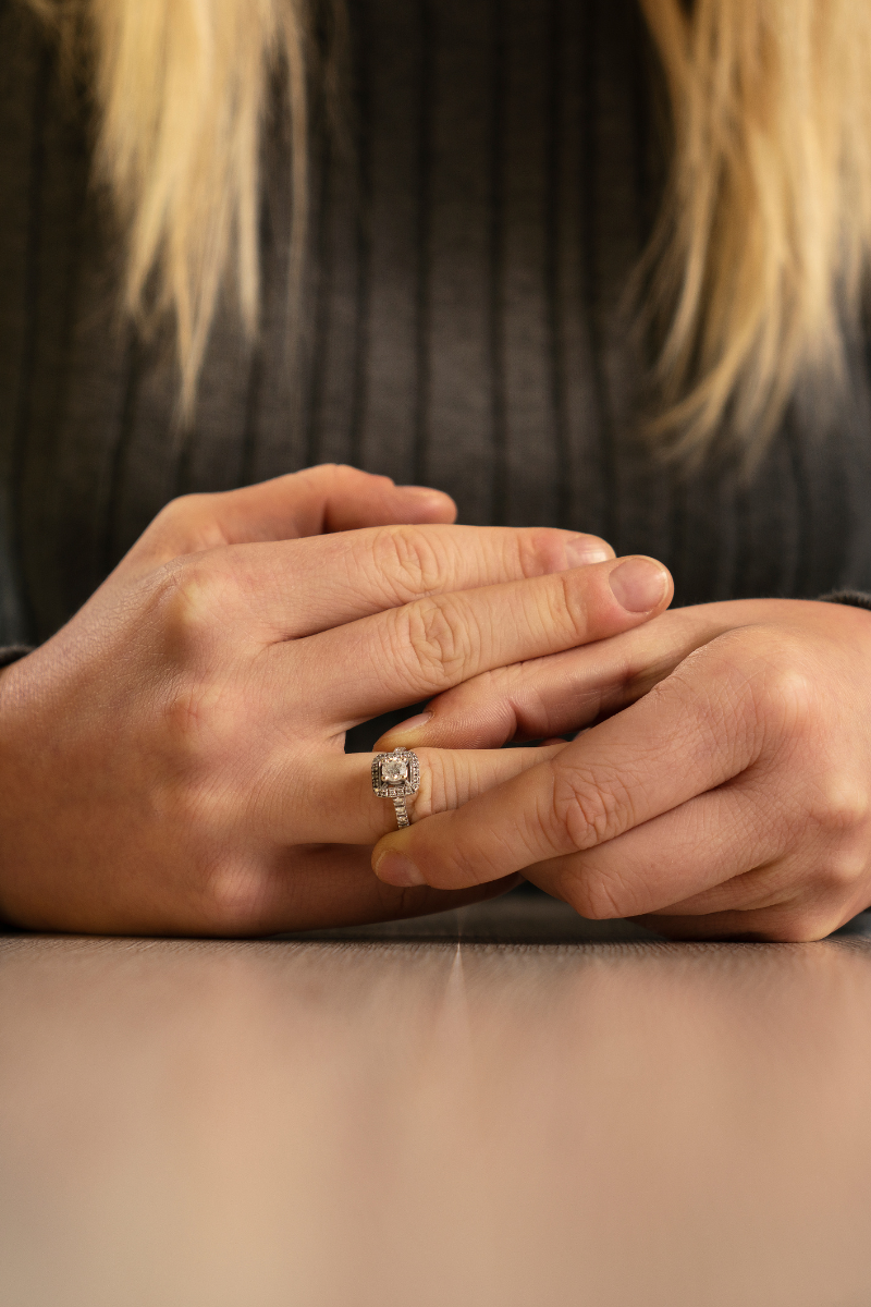 someone taking off their wedding ring