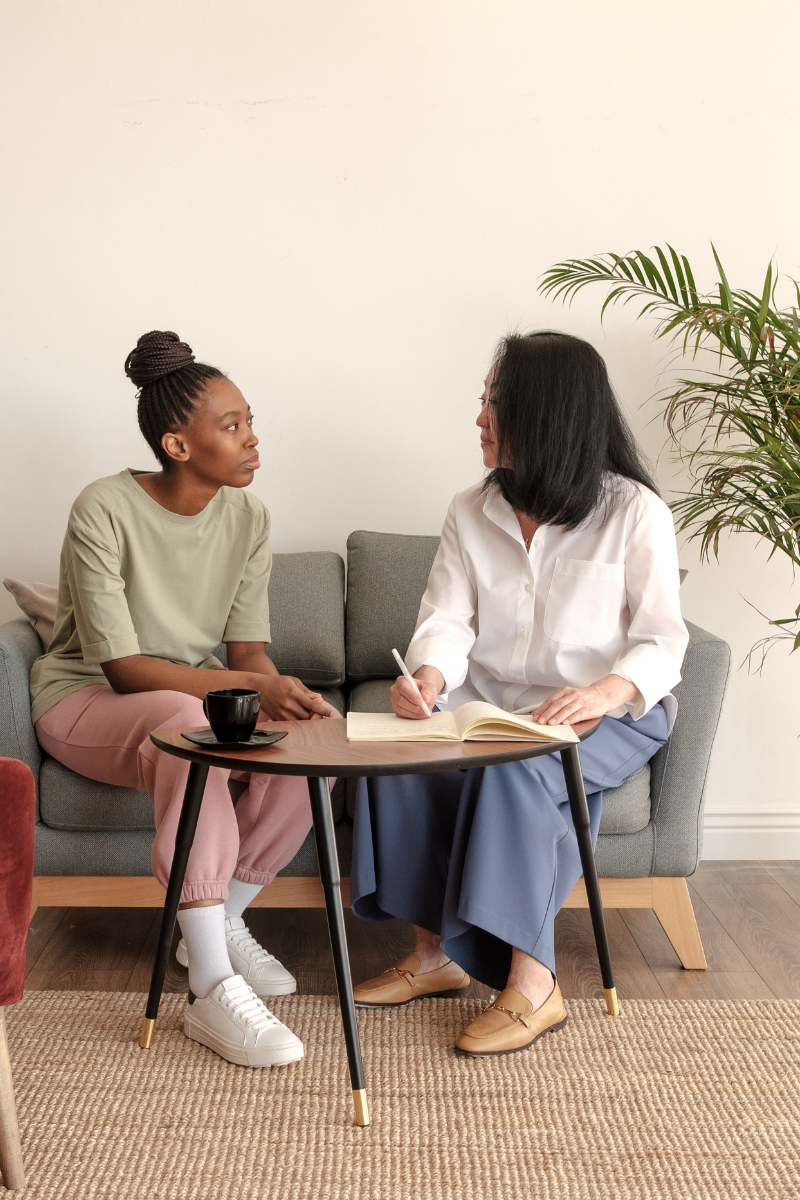 patient and therapist during anxiety therapy
