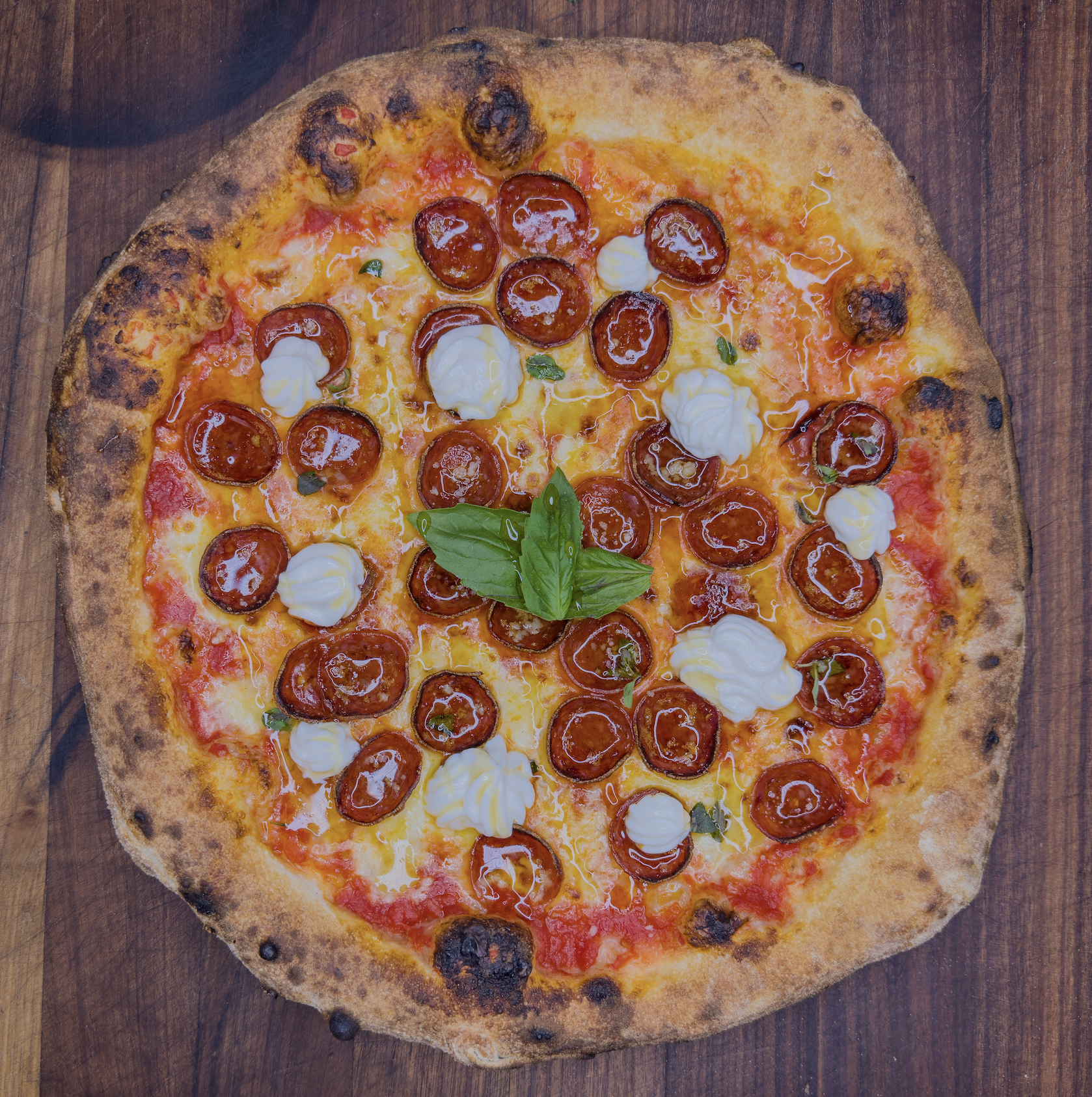 Pepperoni, Whipped Ricotta, Hot Honey