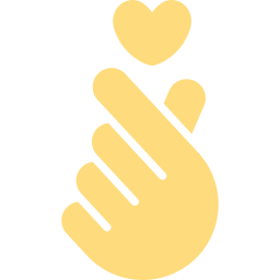 Illustration of a hand making a finger heart gesture with a heart above it.