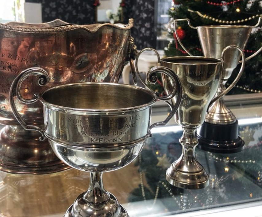 Vintage sporting trophies restored and polished