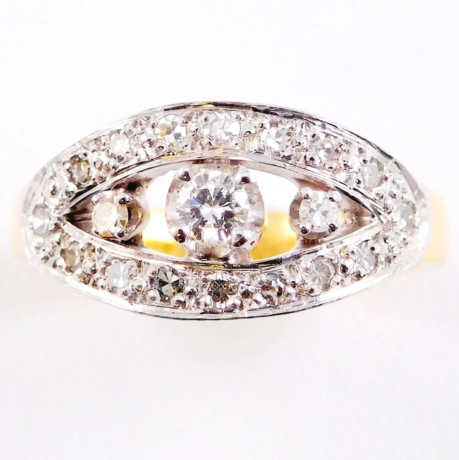 Remodelled wedding ring using the original stones and metal