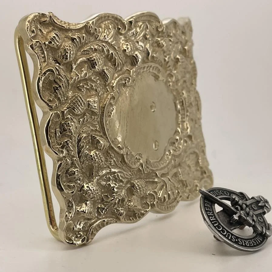 Replica of antique Scottish kilt buckle made to preserve the original heirloom