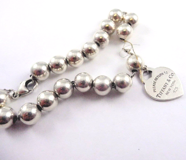 Silver Tiffany bracelet before repair, cleaning and polishing