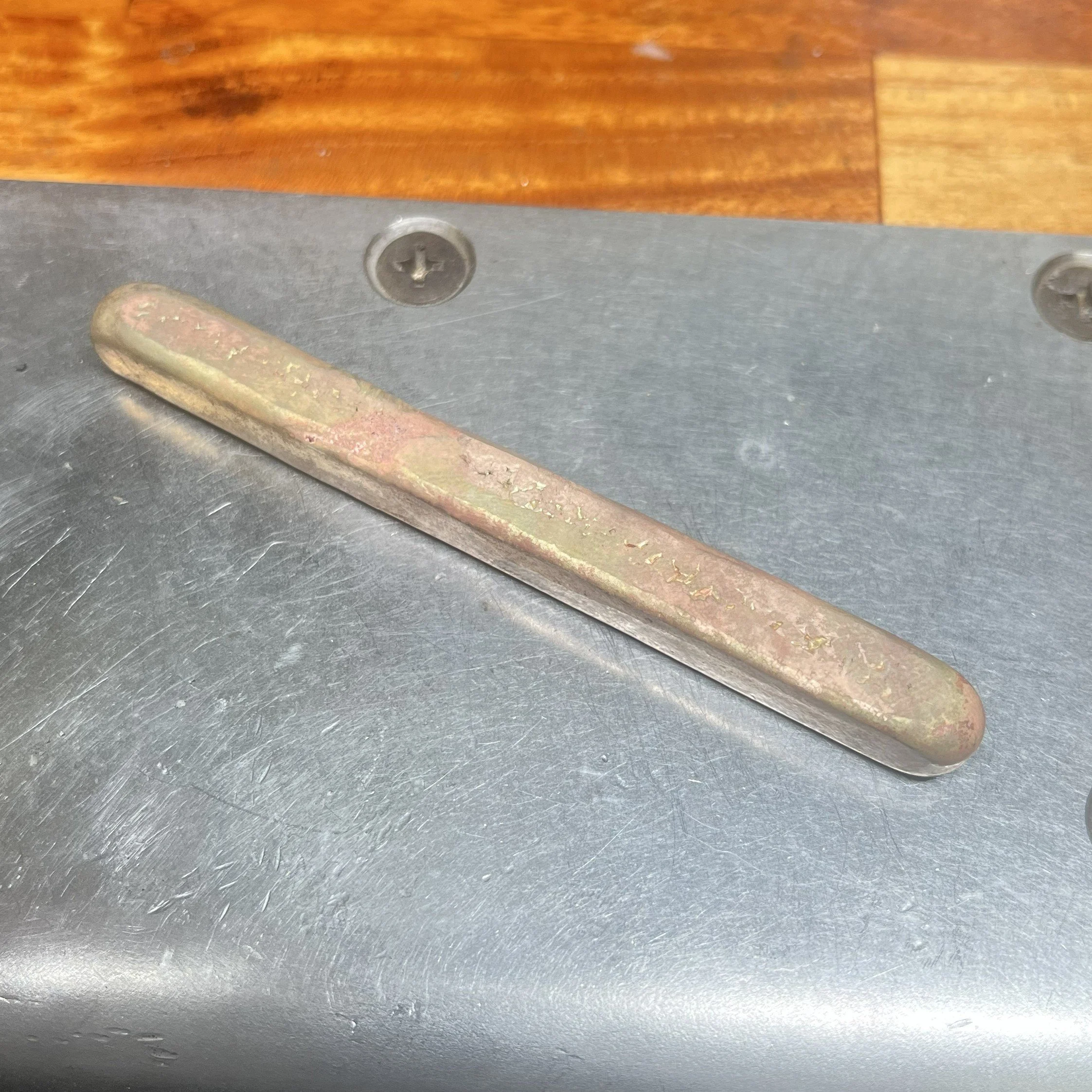 Client-supplied gold prepared for hand fabrication into a snake cuff