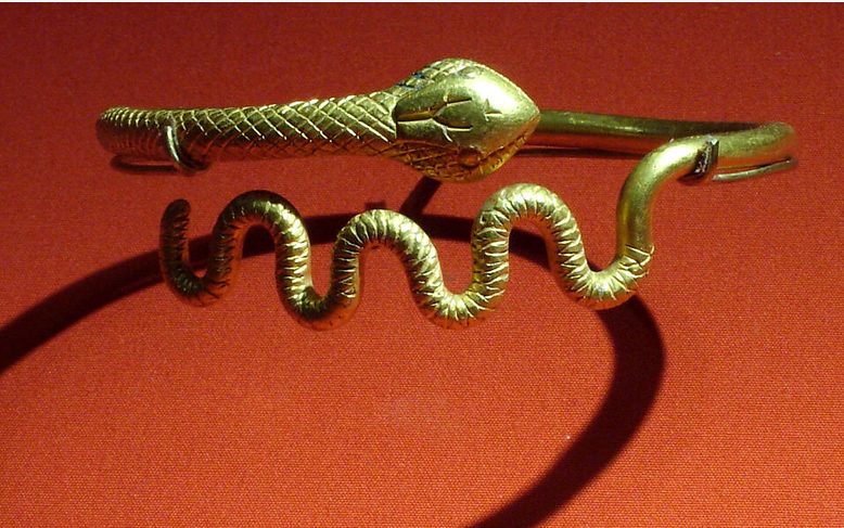 Ancient snake bracelet from The Met collection used as inspiration for a custom snake cuff