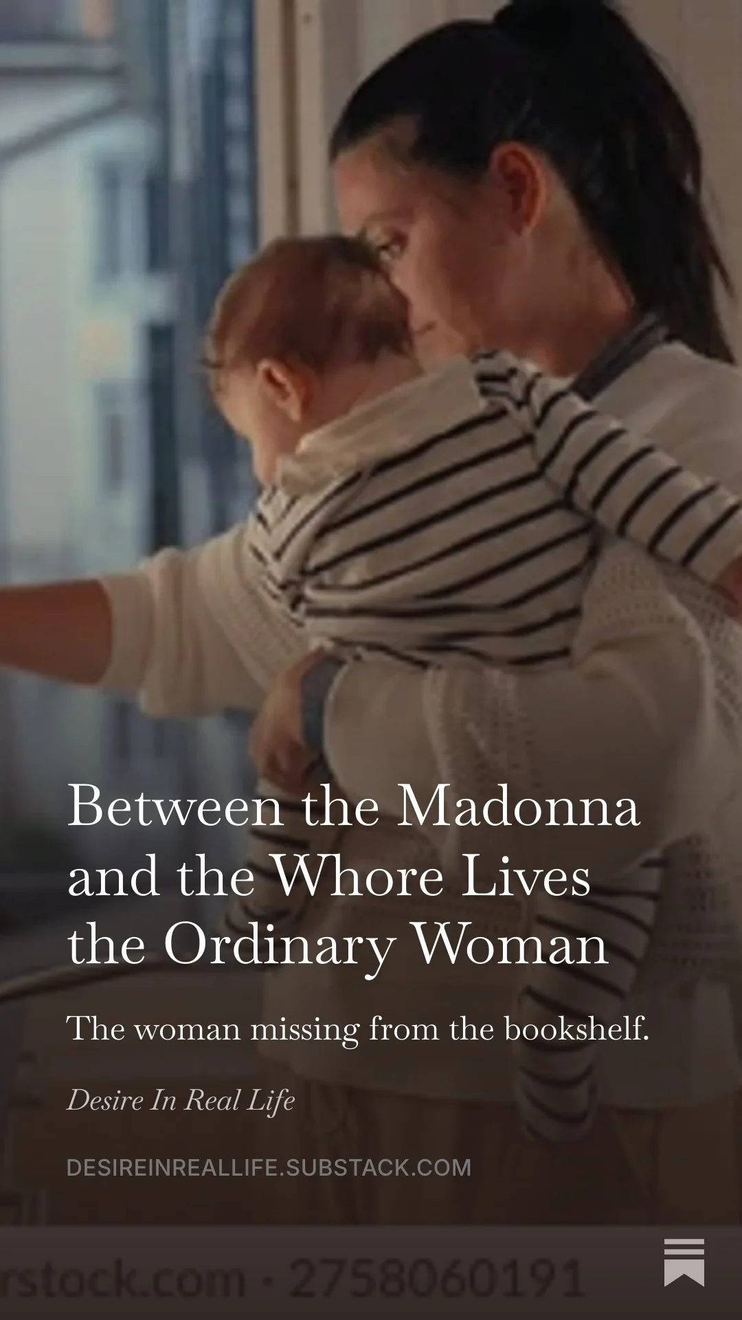 Between the Madonna and the Whore Lives the Ordinary Woman: The woman missing from the bookshelf.