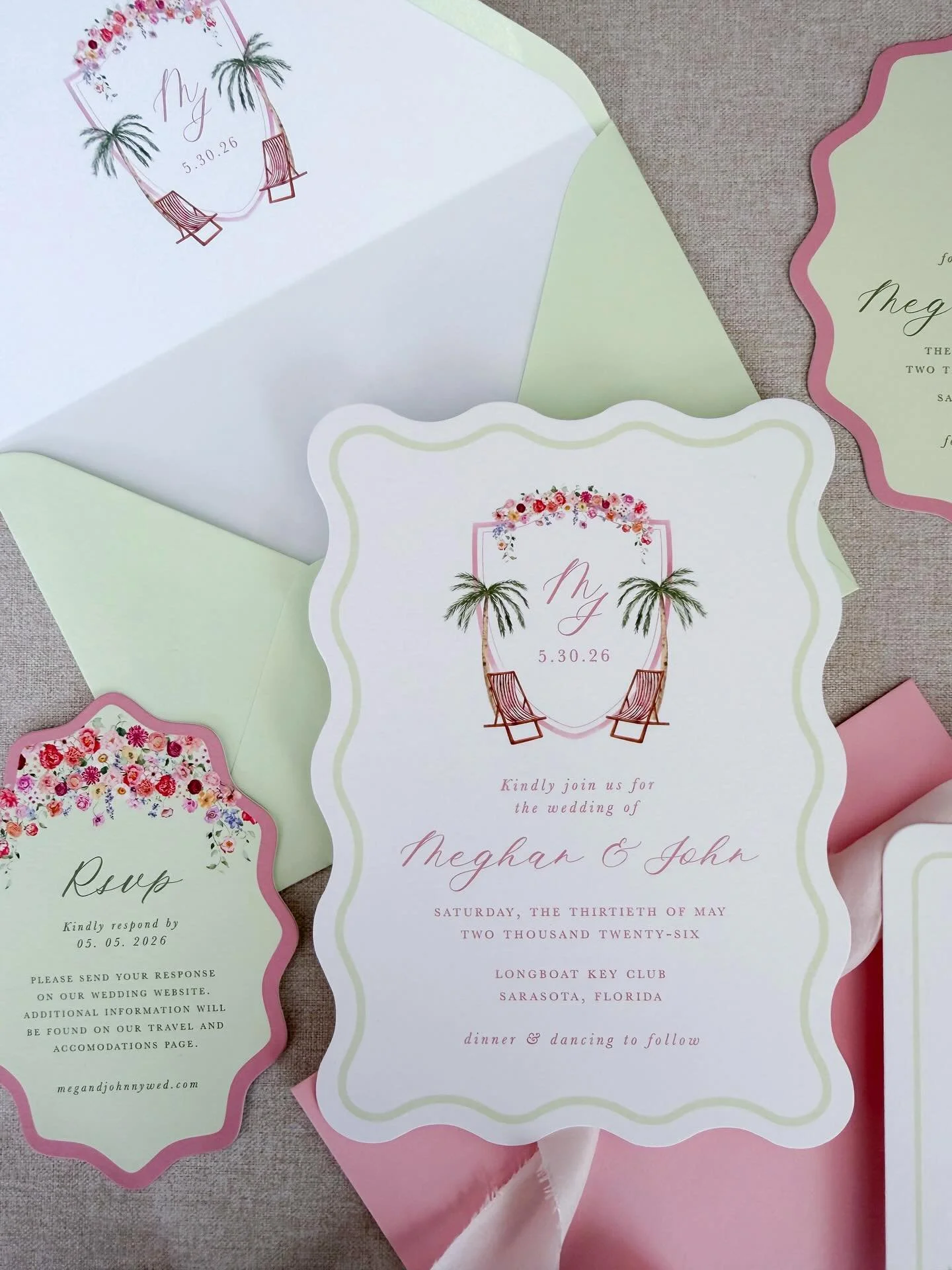 Take me to the beach 🤍🌴

Meet The Sarasota Semi-Custom Invitation Suite. Full of coastal charm with a tropical twist. 

#sincerelysophie #semicustomweddinginvitations #beachwedding #coastalinvitations #weddingstationer