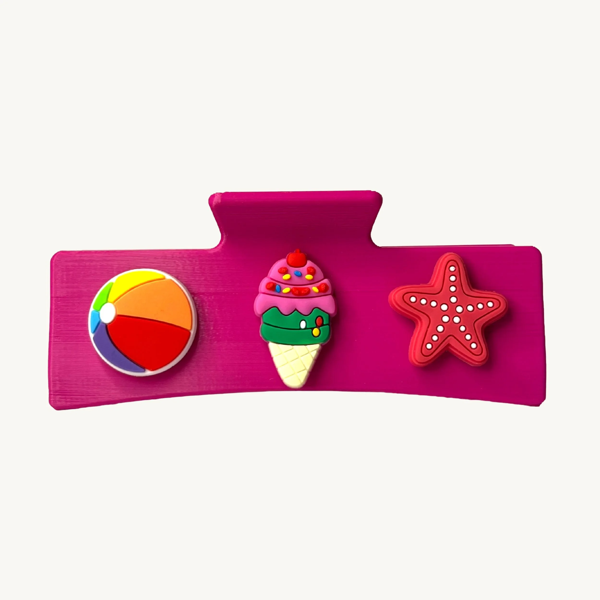 Pink charm hair claw clip set by CharmyKidz for customizable hair accessories