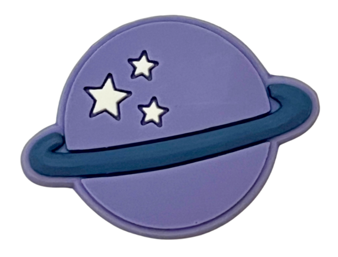 Purple planet Saturn with stars charm by CharmyKidz for customizable hair accessories