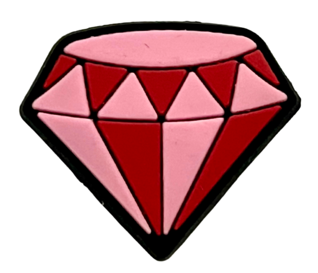 Sparkly pink gem diamond charm by CharmyKidz for customizable hair accessories
