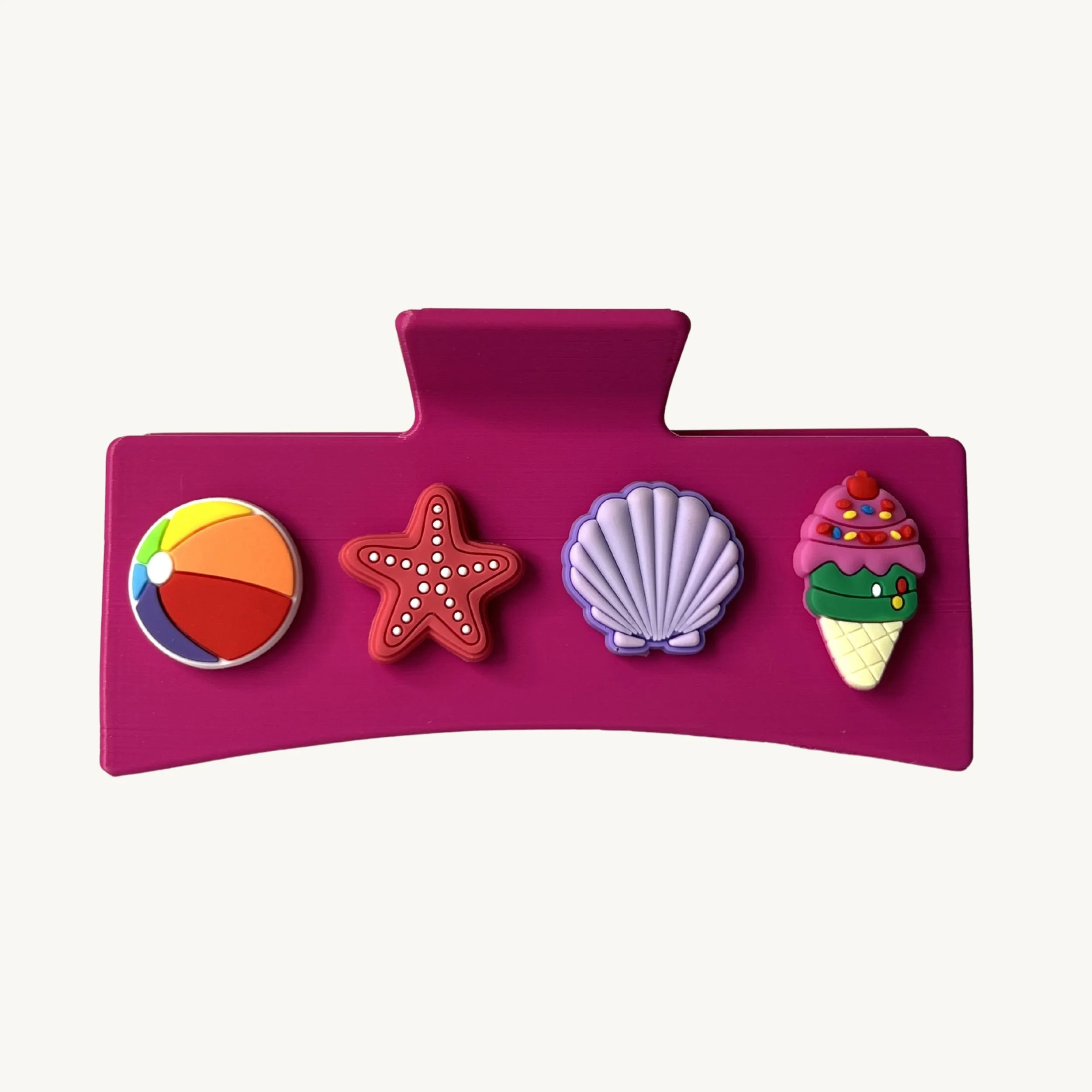 Pink charm hair claw clip set by CharmyKidz for customizable hair accessories