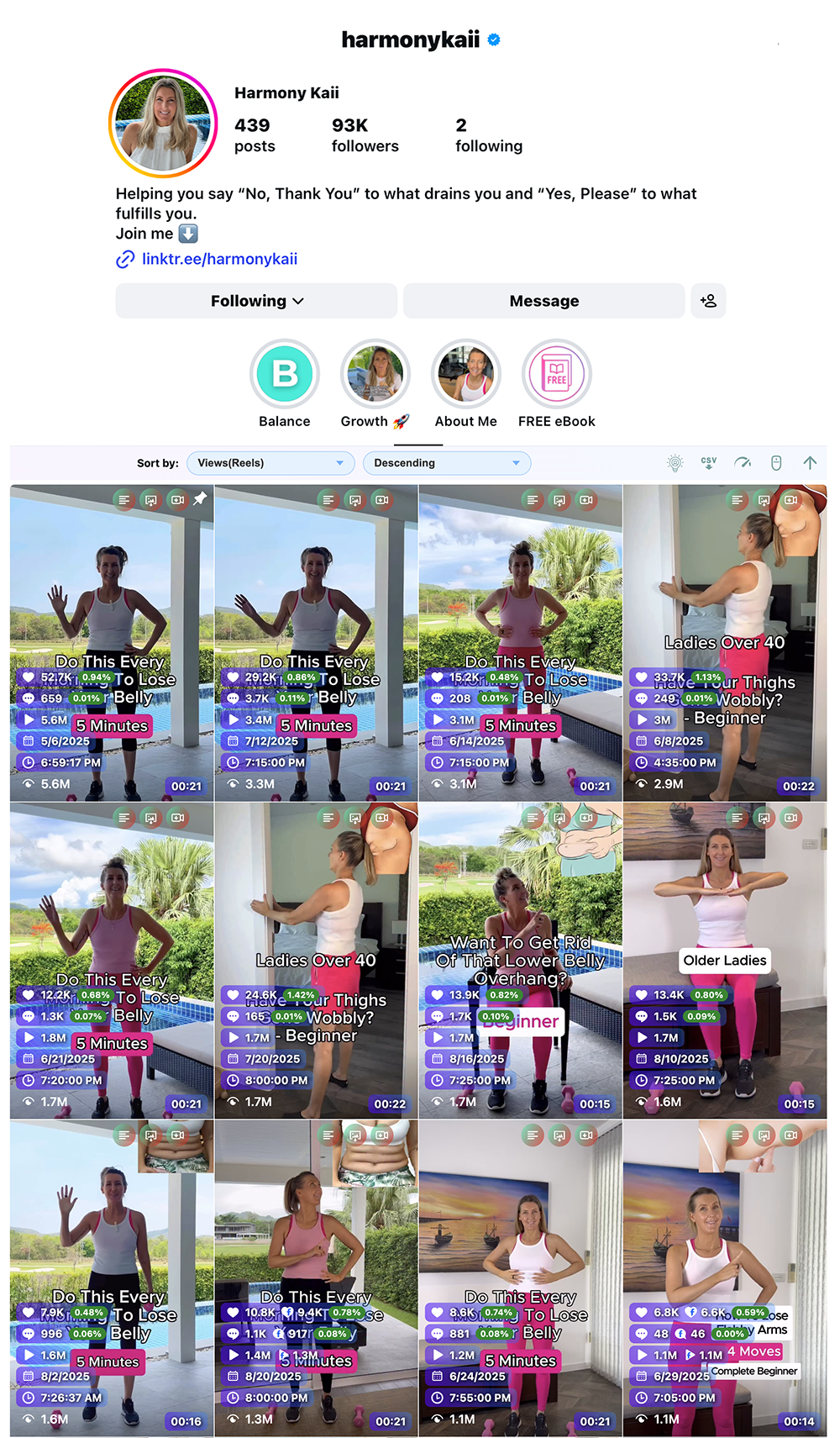 Harmony Kaii IG Stats