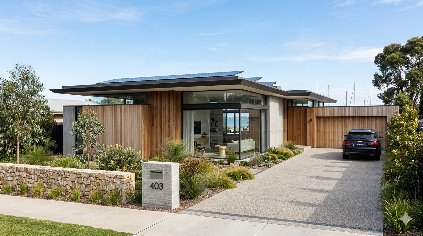 New build, modern home by the beach