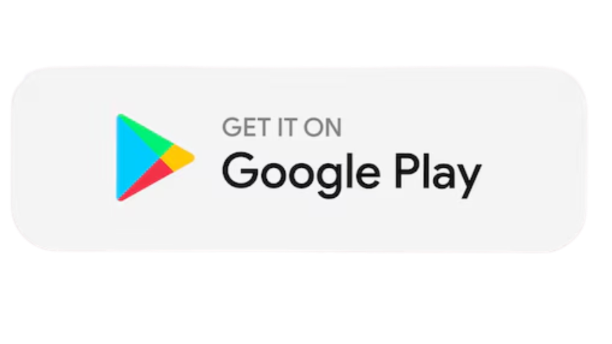 Google Play store download button with colorful play icon and text that says 'GET IT ON Google Play'.