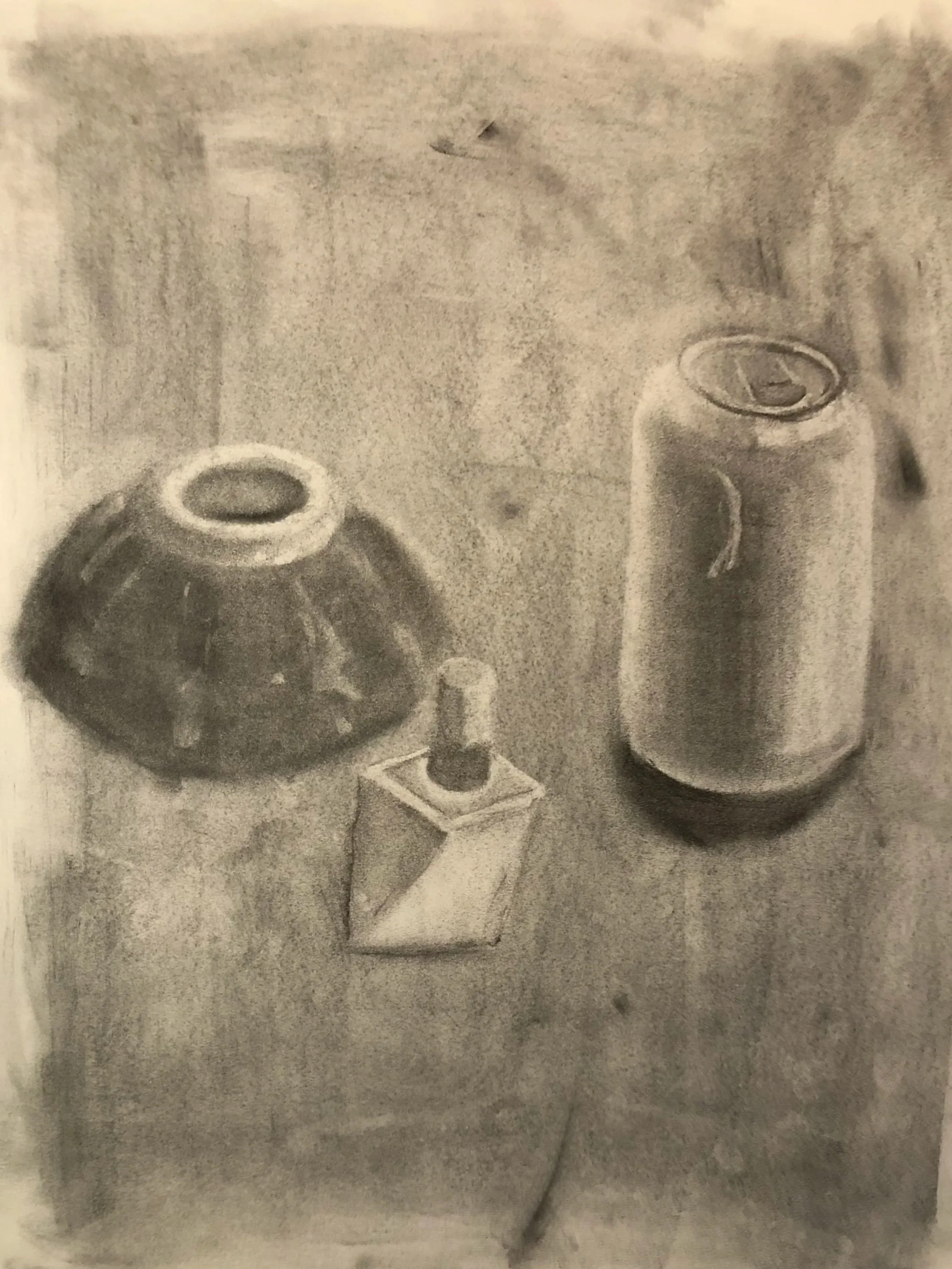 charcoal still life