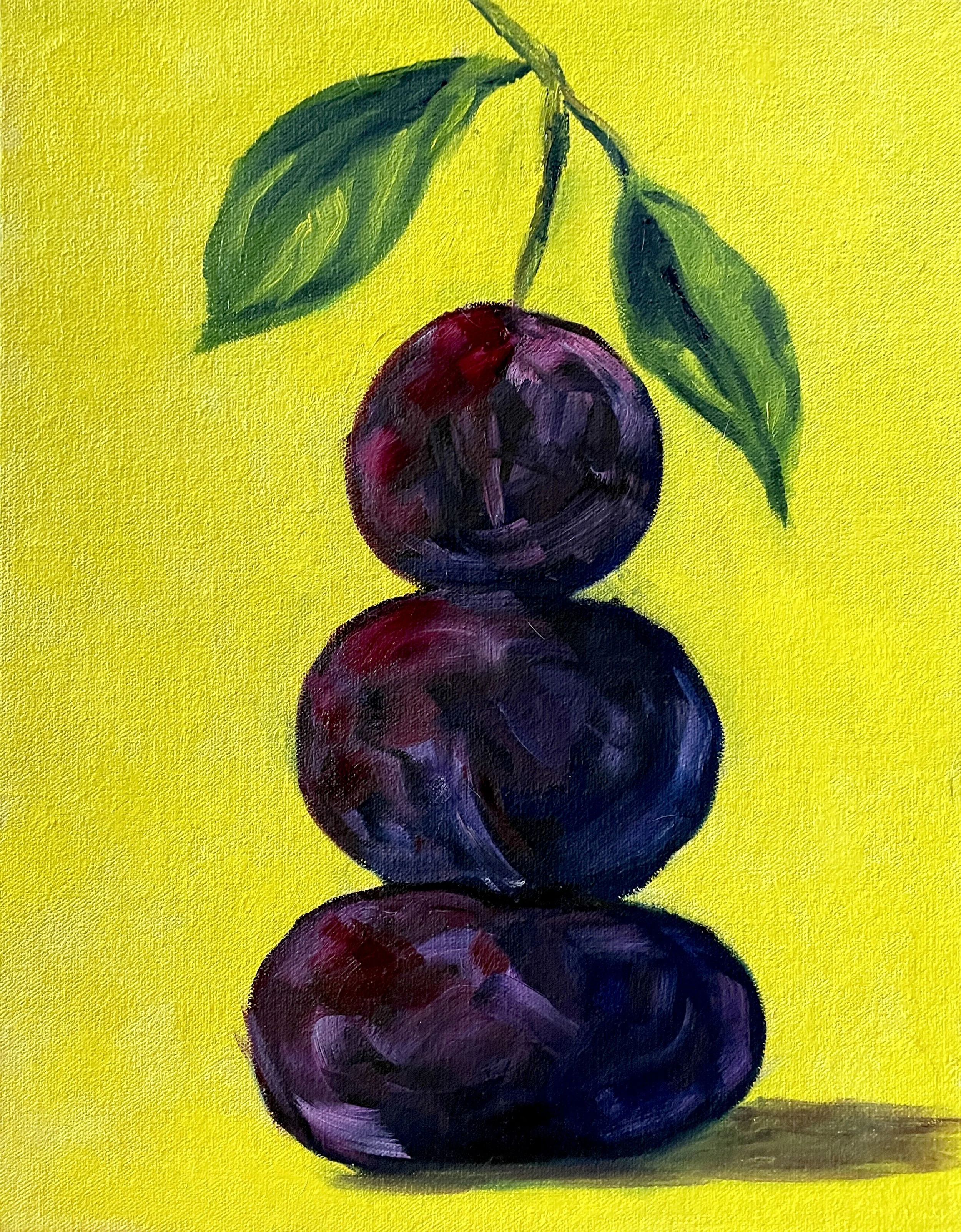 Plums Original Painting (9x12 Canvas Panel)