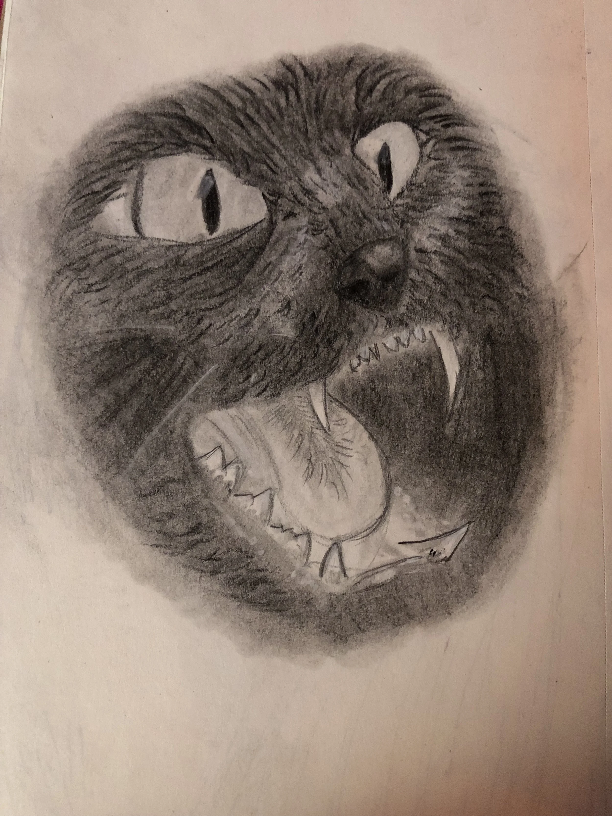 charcoal pet portrait