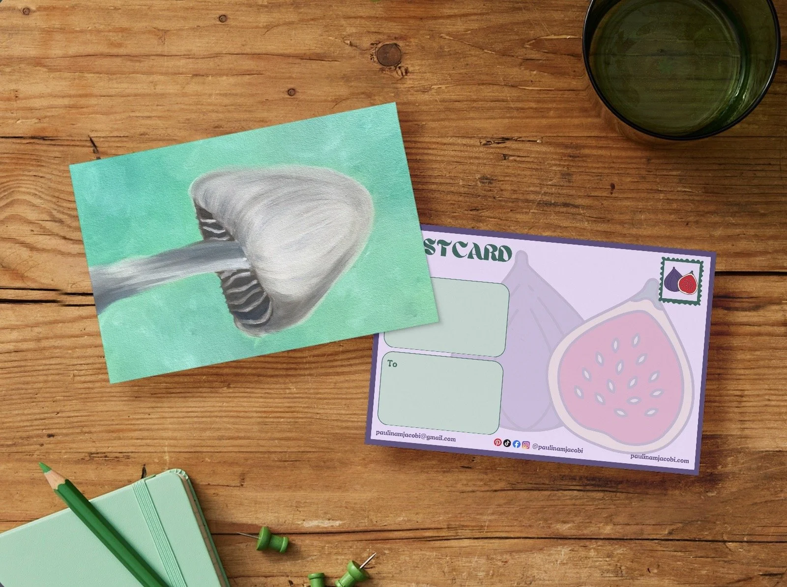 White Mushroom - Postcard