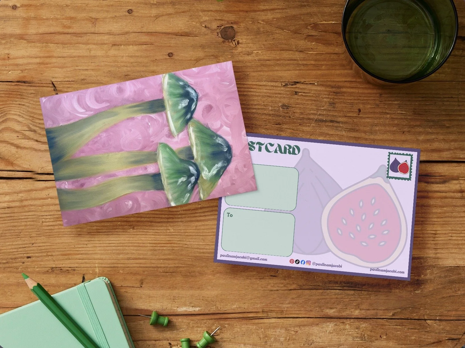 Green Mushroom - Postcard